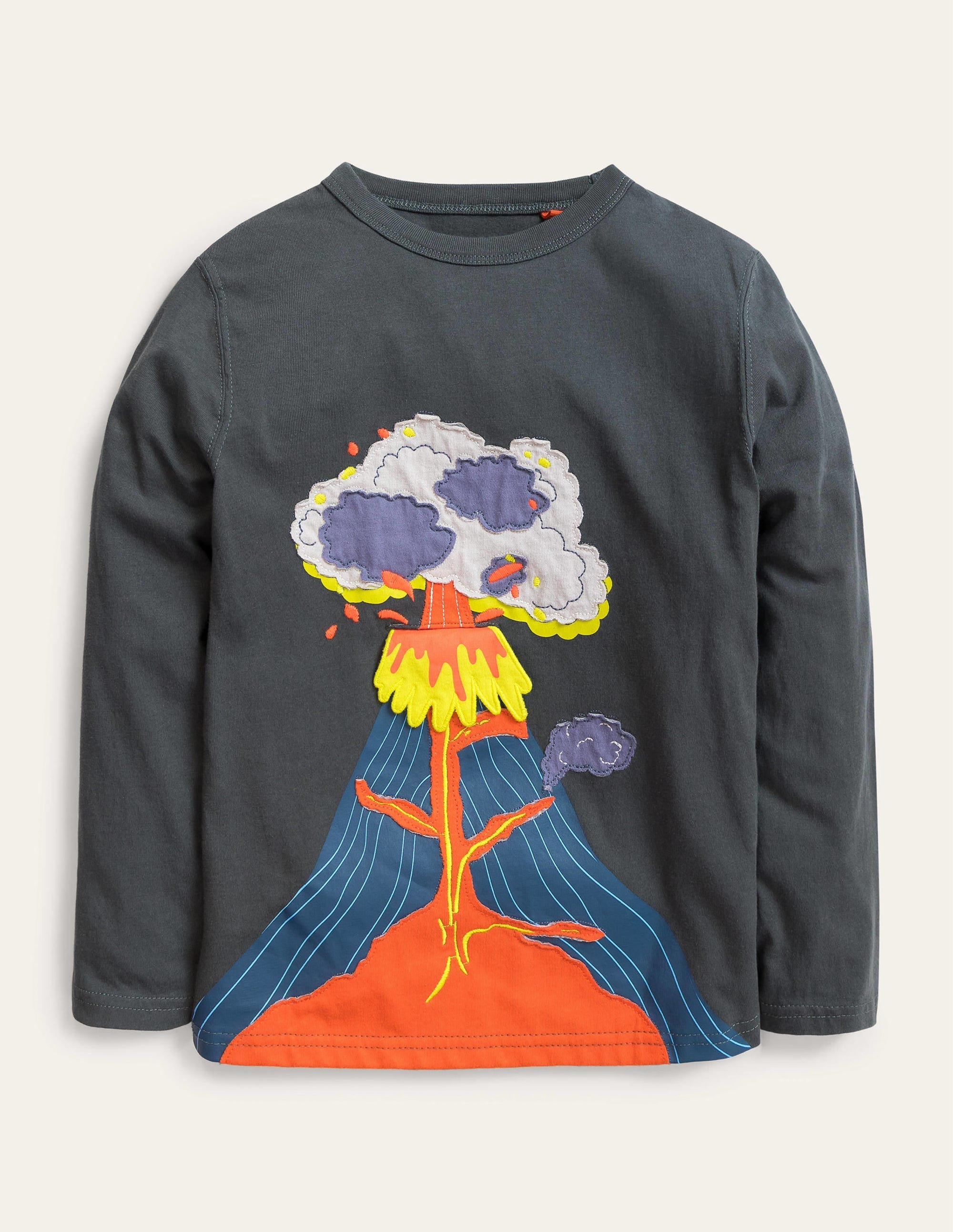 Lift-the Flap T-shirt-Smoke/Mandarin Red Volcano - Image 1