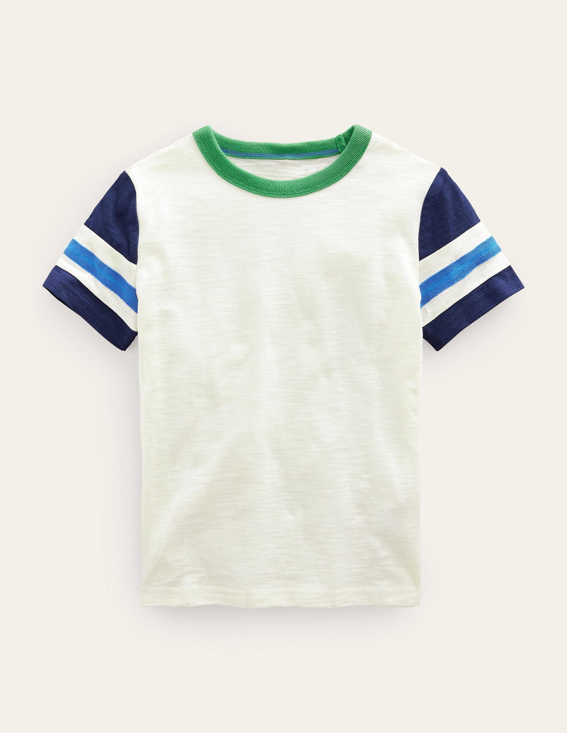 Sporty Short-Sleeve T-shirt-Ivory/College Navy-1