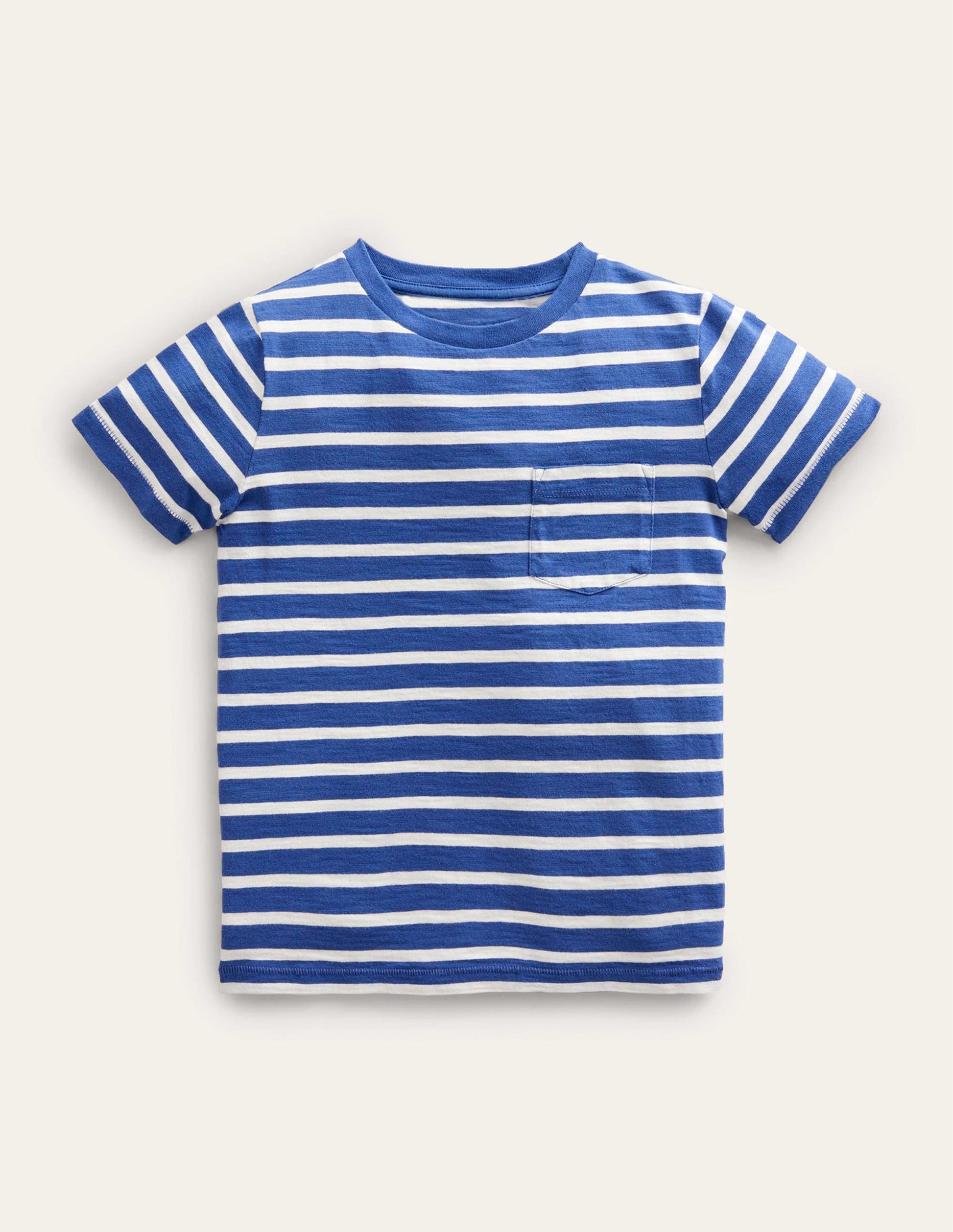 Striped Washed Slub T-shirt-Starboard/Ivory-1