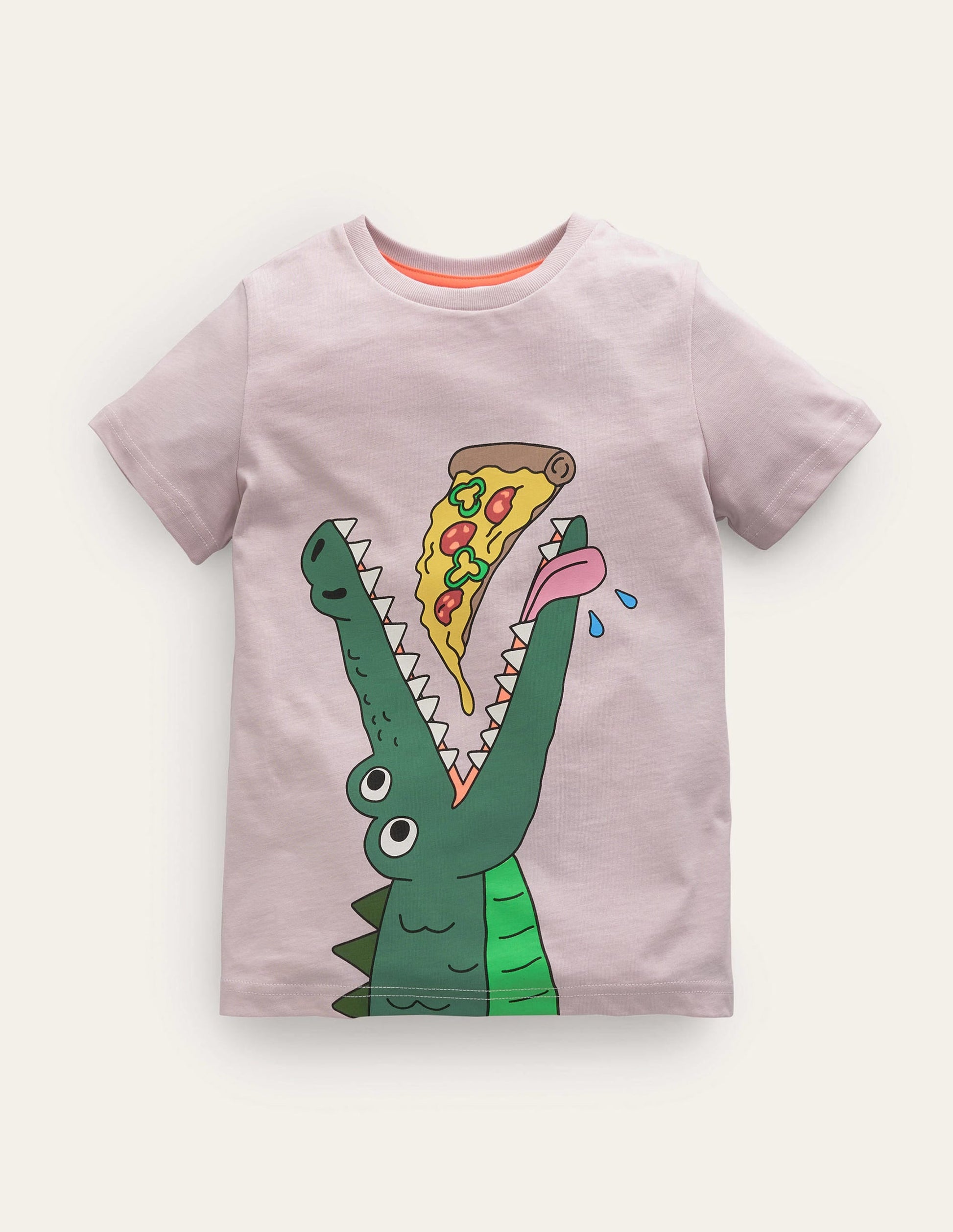 Funny Animal Logo T-shirt-French Pink Crocodile-1