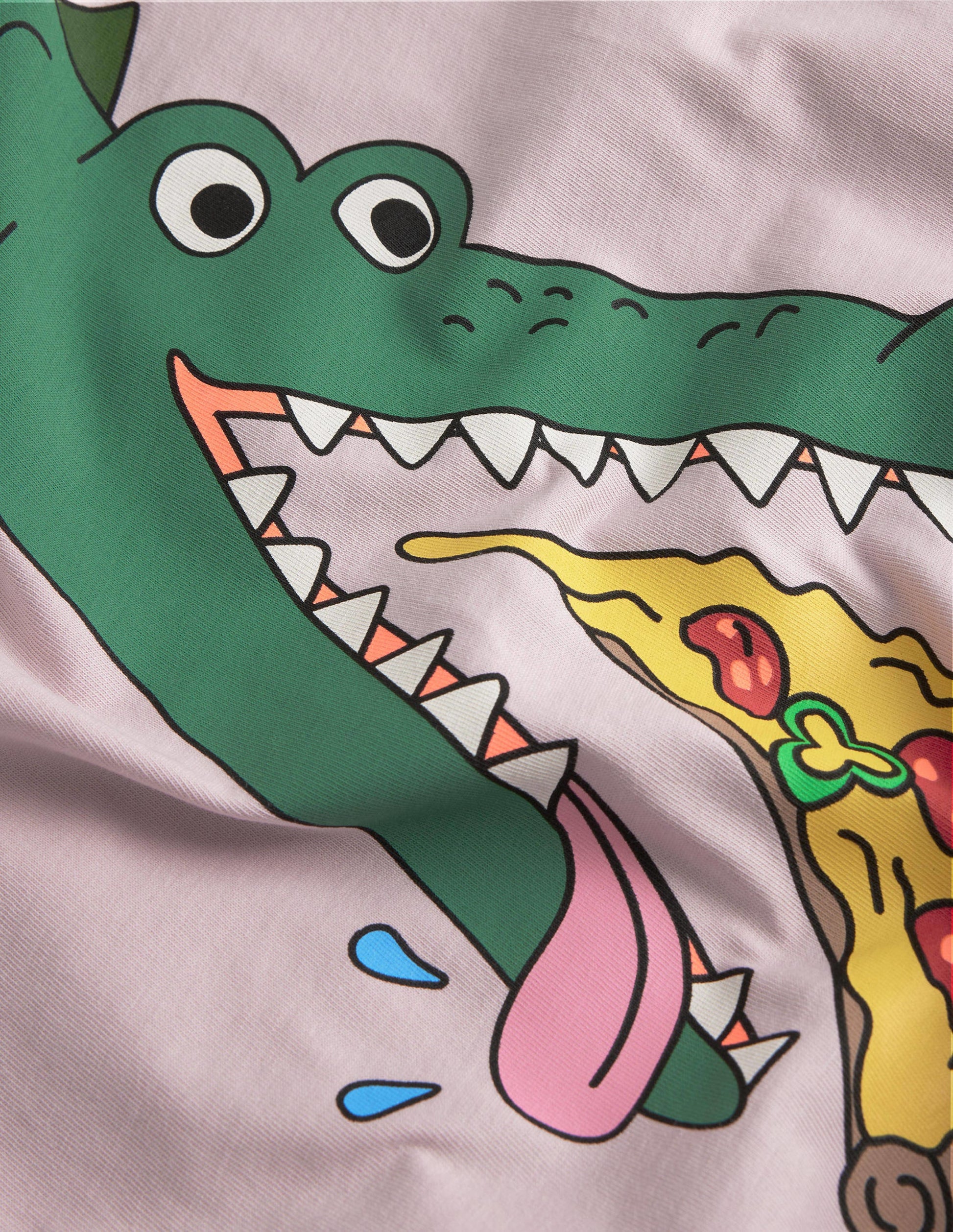 Funny Animal Logo T-shirt-French Pink Crocodile-3