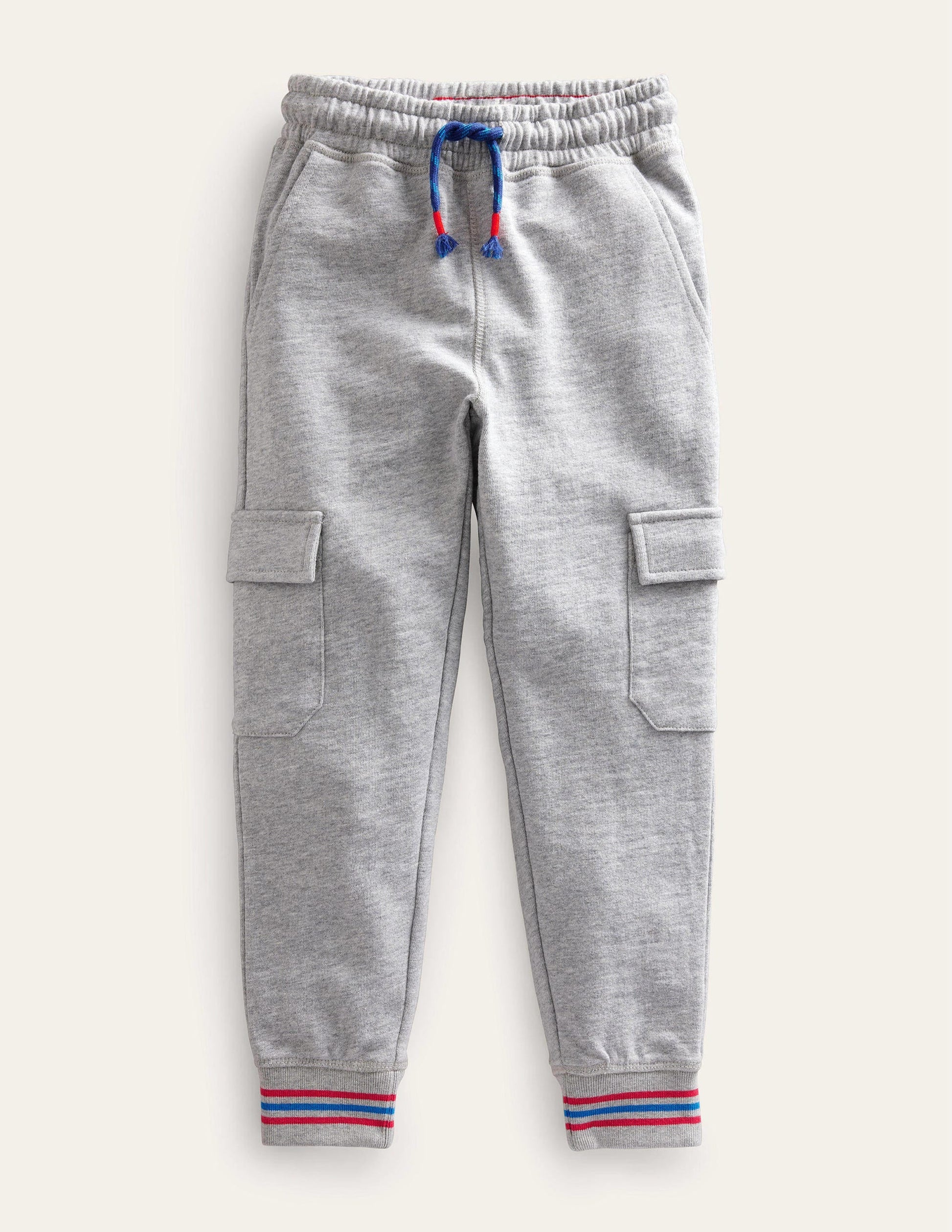 Slub Cargo Joggers-Grey Marl-1