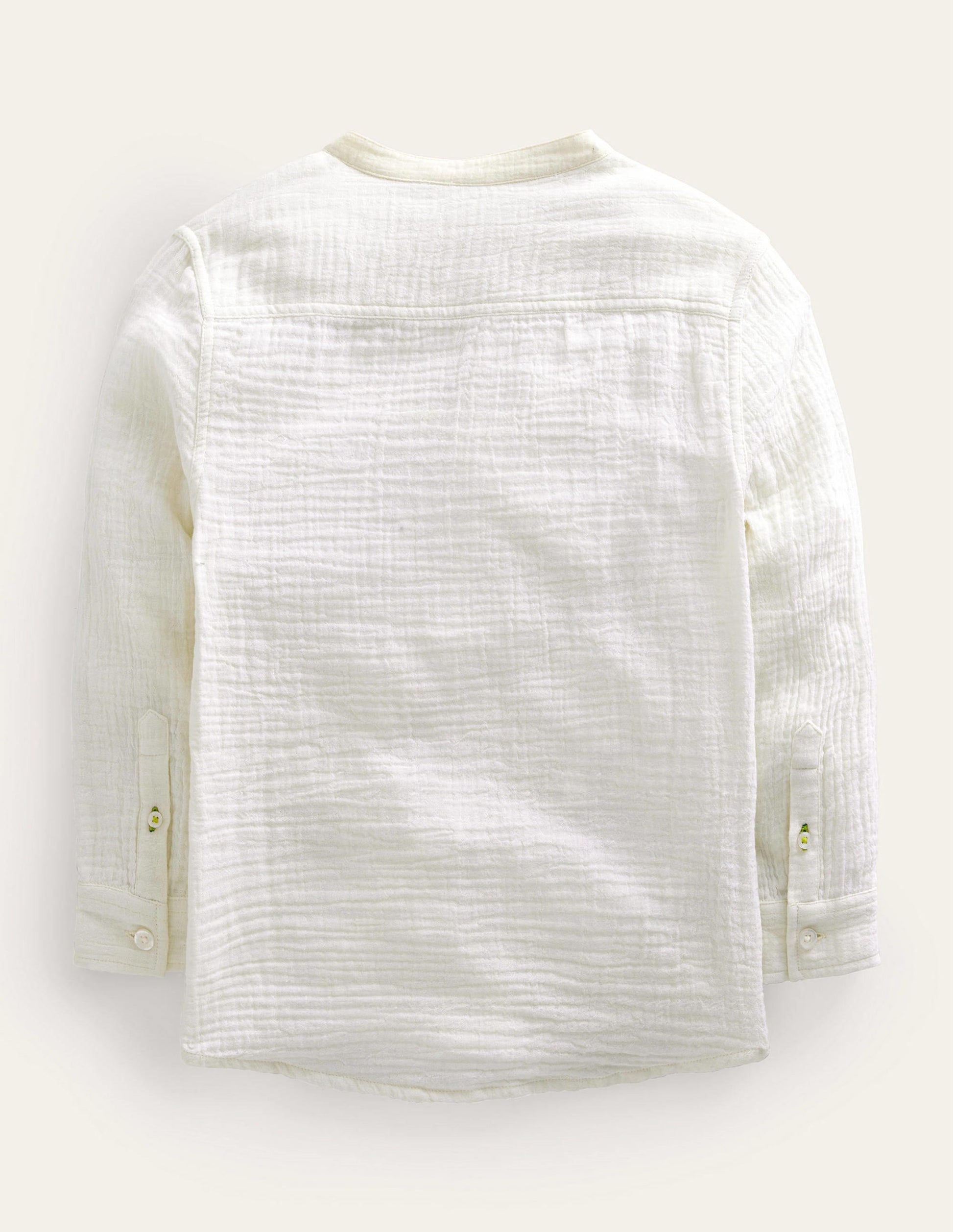 Double Cloth Grandad Shirt-Vanilla Pod Ivory-2