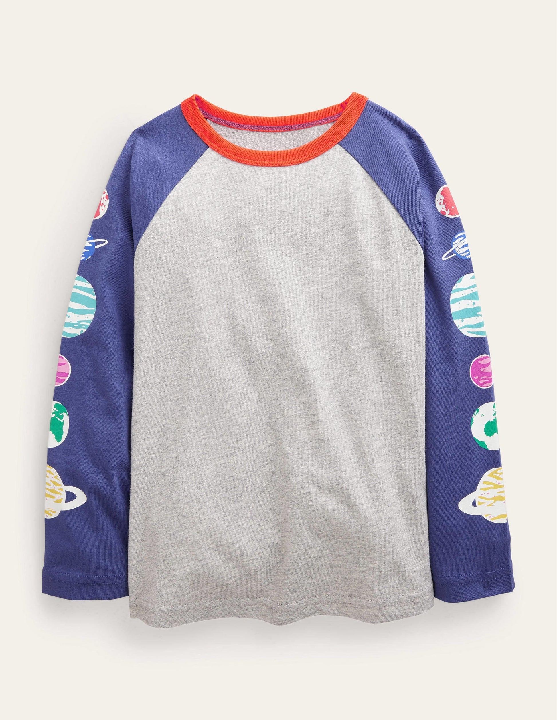 Glow Raglan T-shirt-Grey Marl/Starboard Planets-1