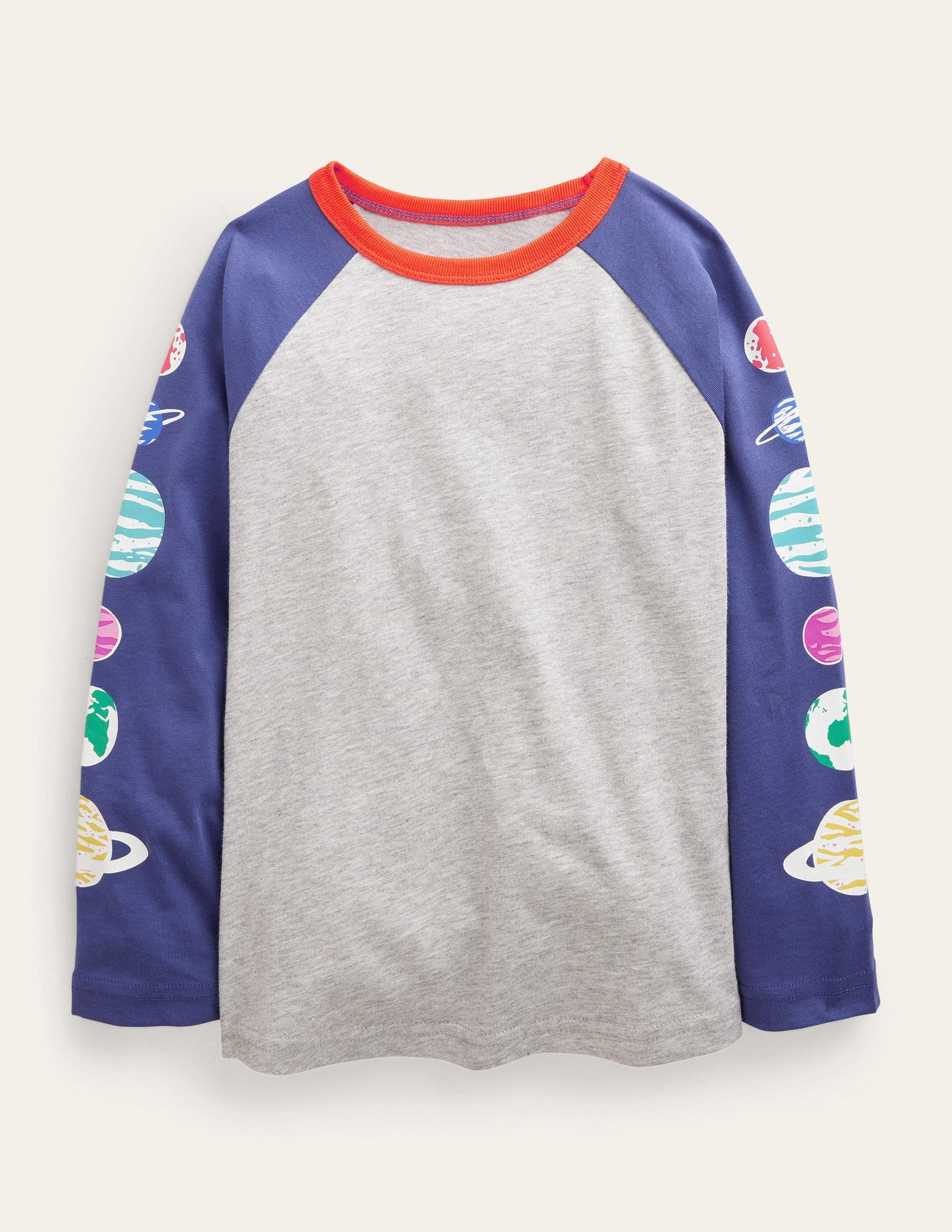 Glow Raglan T-shirt-Grey Marl/Starboard Planets - Image 1