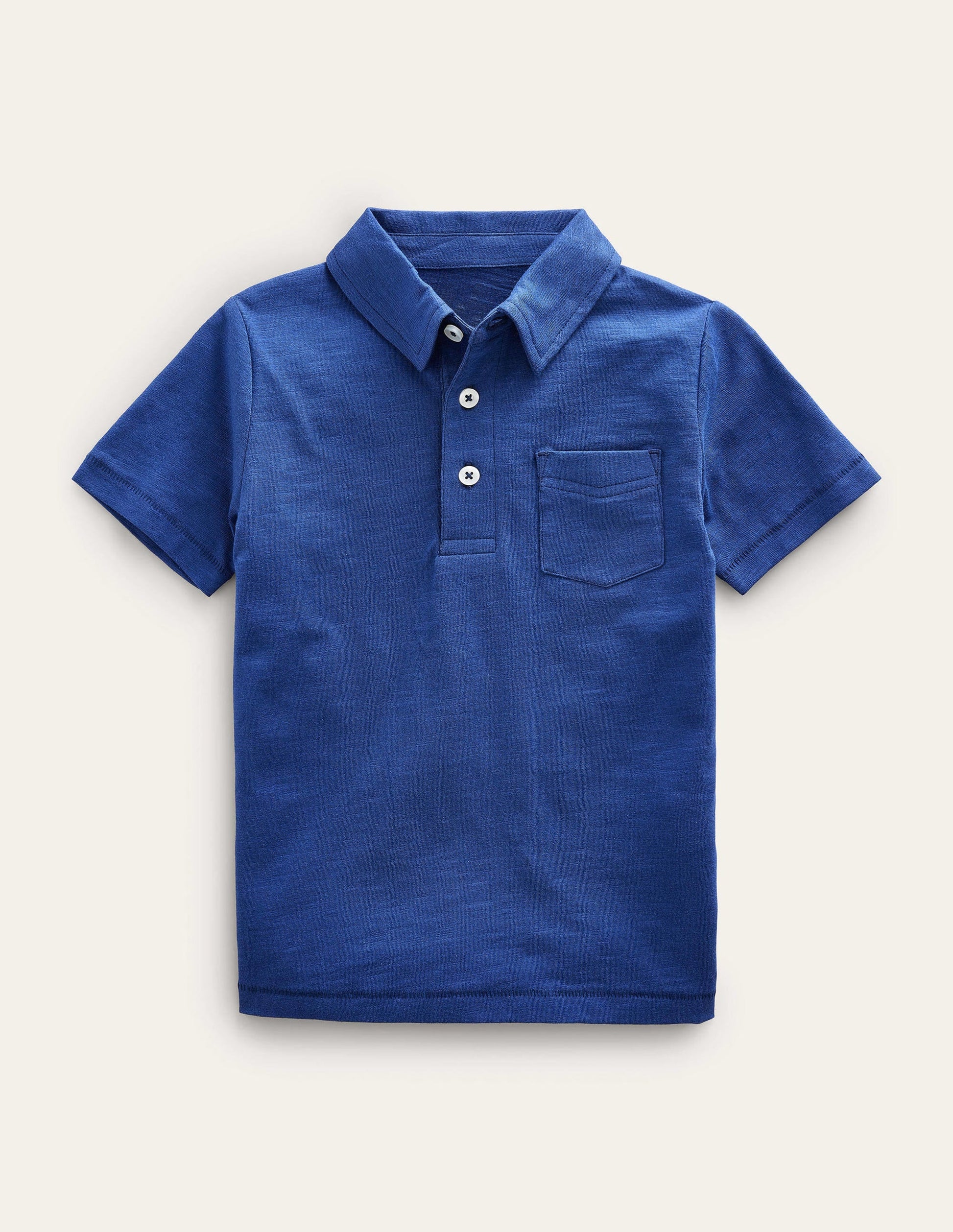 Slub Polo Shirt-Starboard Blue-1