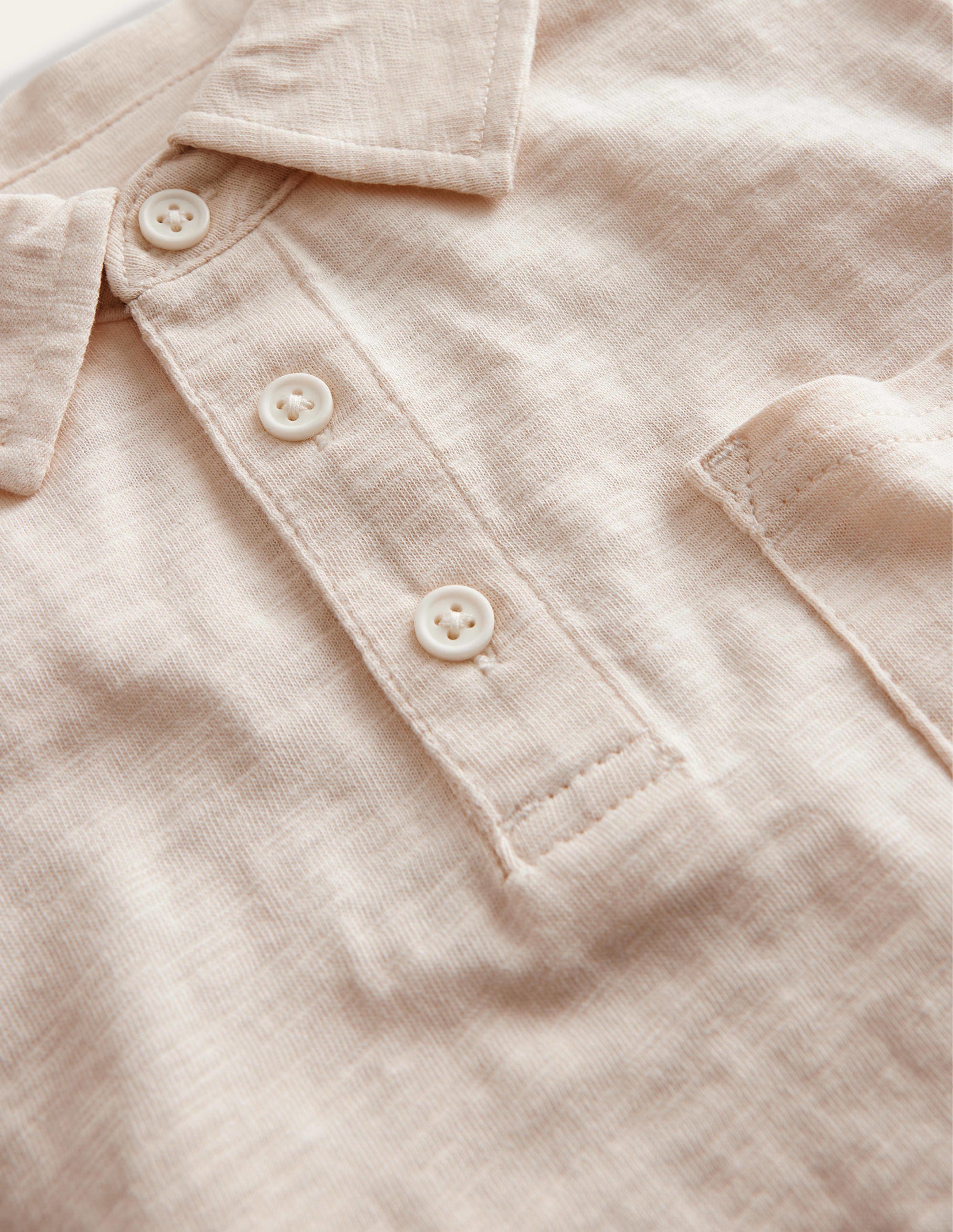 Slub Polo Shirt-Vanilla Pod White - Image 3
