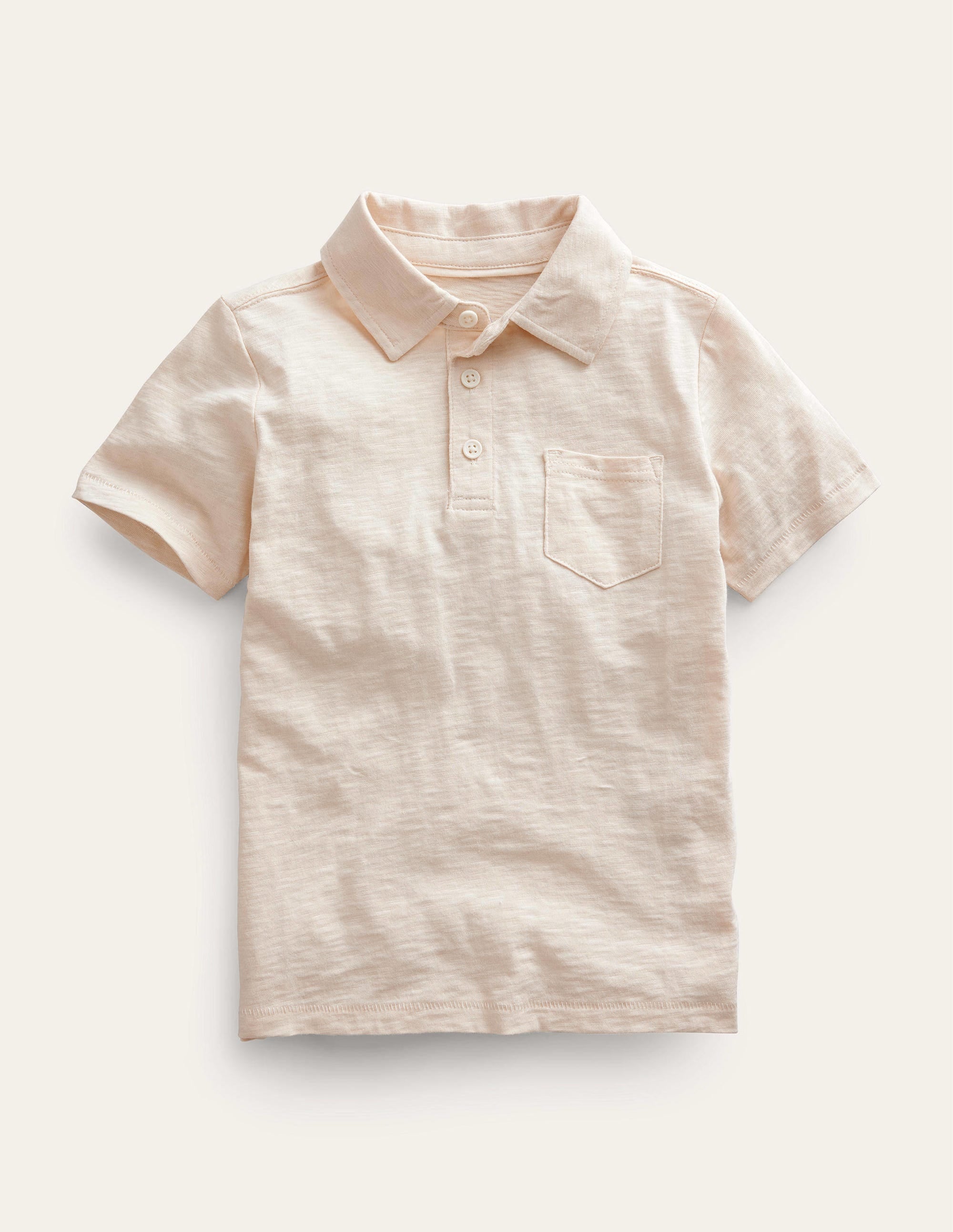 Slub Polo Shirt-Vanilla Pod White - Image 1