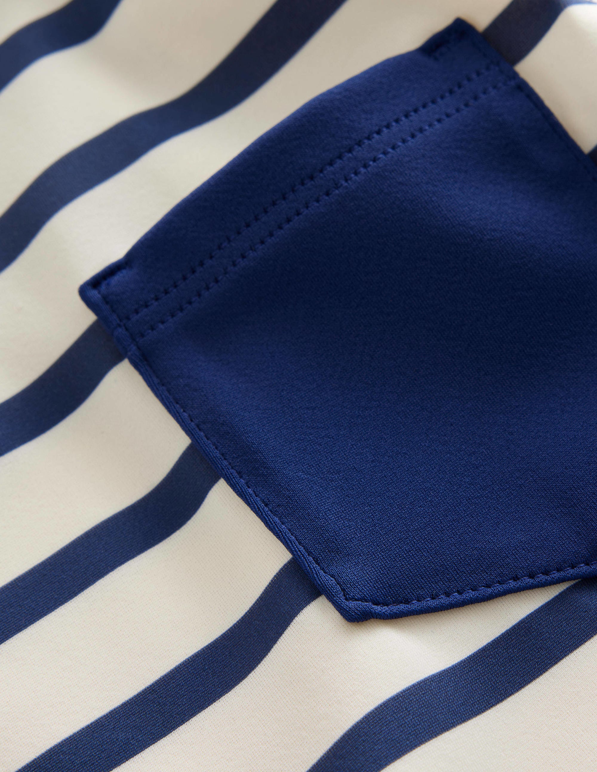 Breton Rash Vest-College Navy/ Ivory Stripe - Image 3