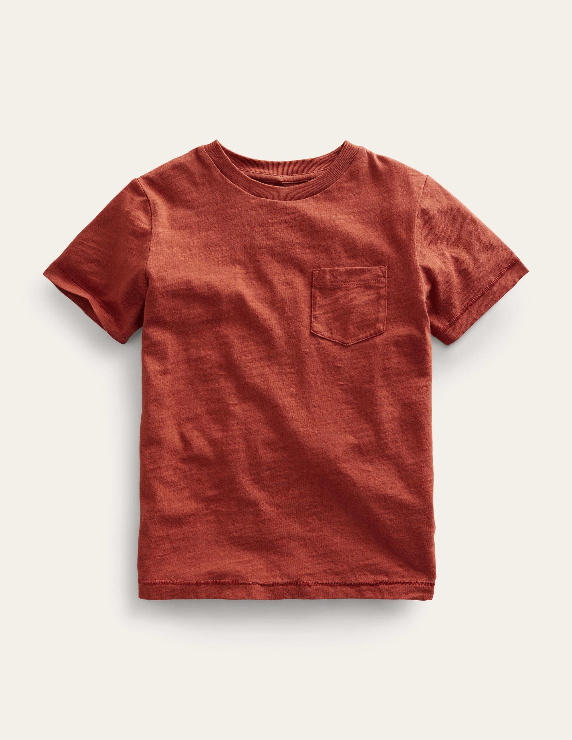 Washed Slub T-shirt-Roasted Chesnut - Image 1