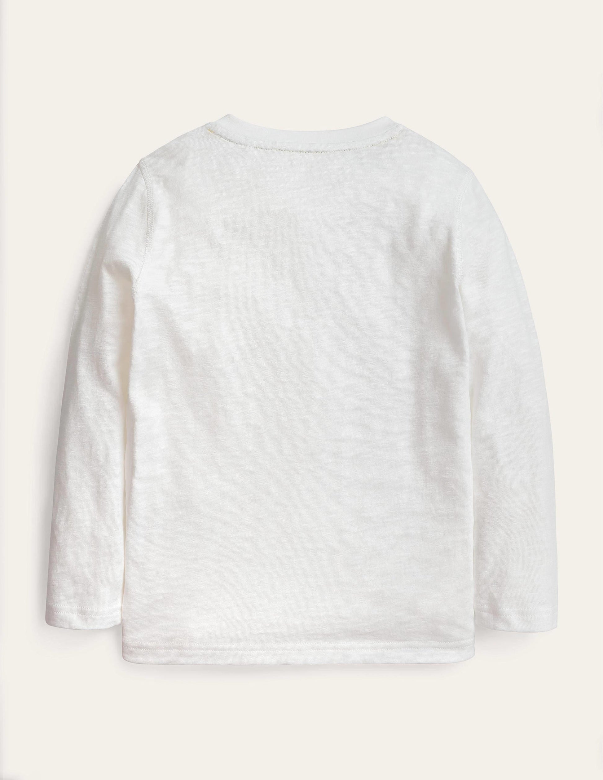Long Sleeved Henley T-shirt-White-2