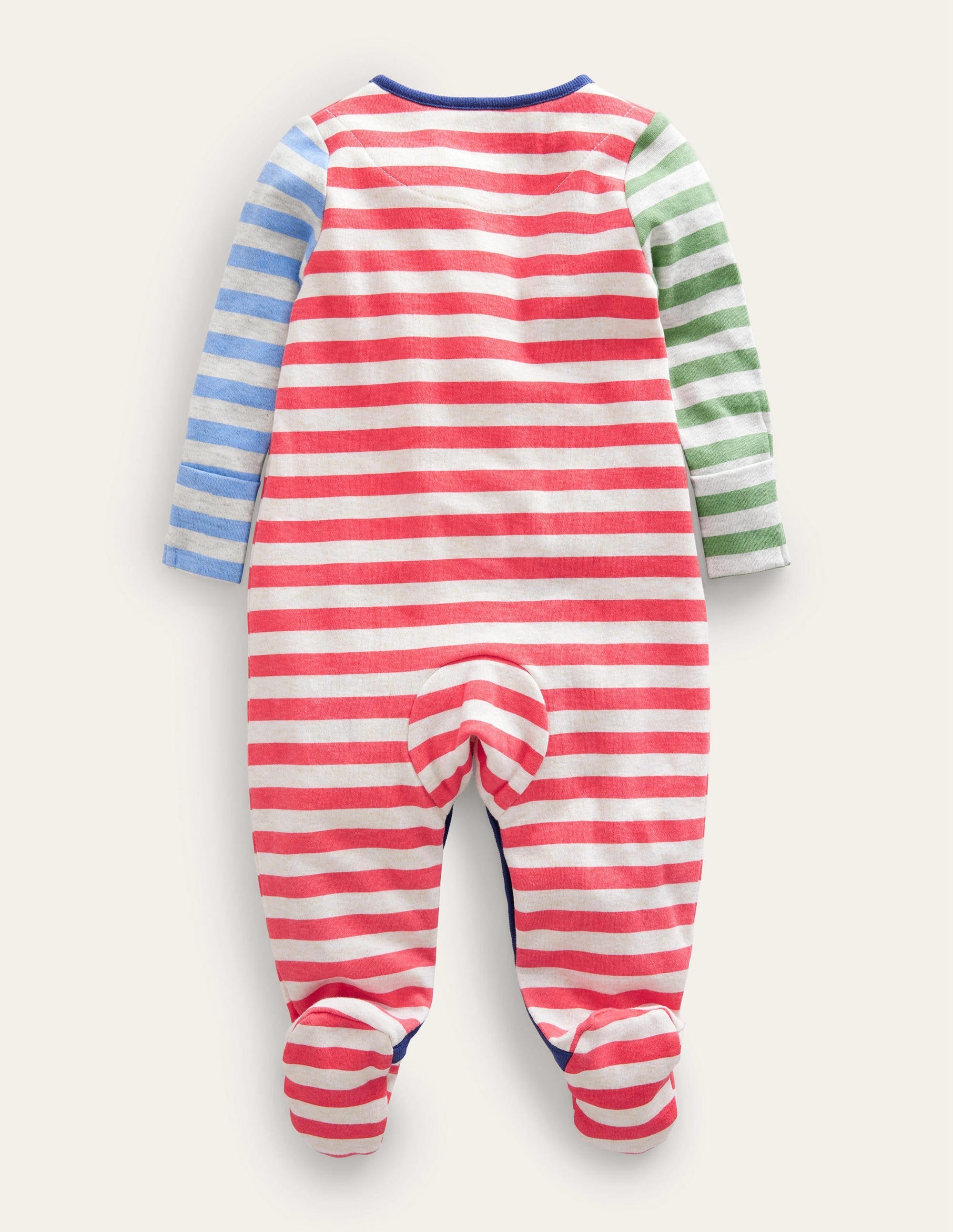 GOTS Hotchpotch Sleepsuit-Bright Multi Stripe - Image 2