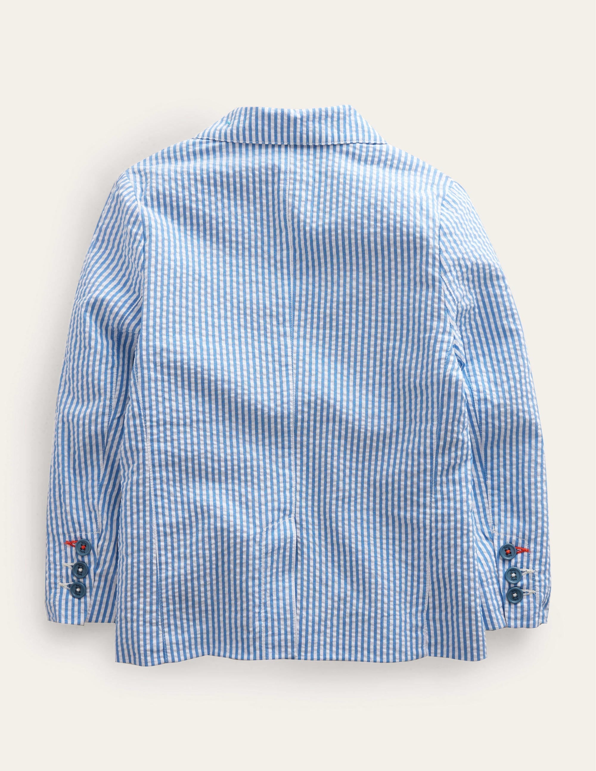 Seersucker Blazer-Vintage Blue / Ivory Stripe - Image 2