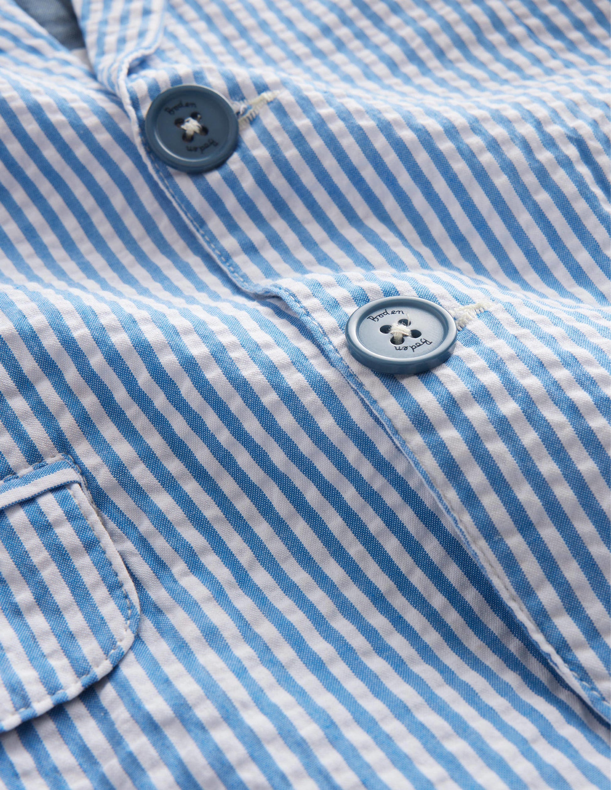 Seersucker Blazer-Vintage Blue / Ivory Stripe-3