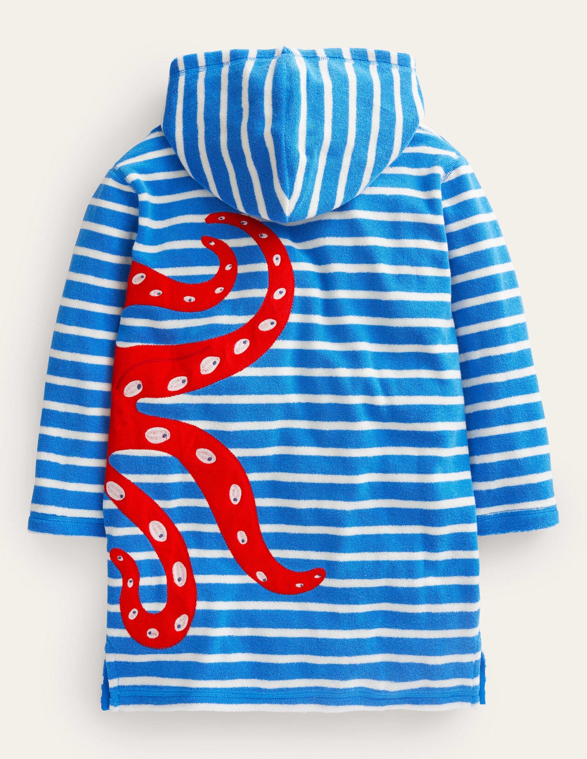 Appliqué Towelling Throw-on-Cabana Blue/Ivory Octopus - Image 2