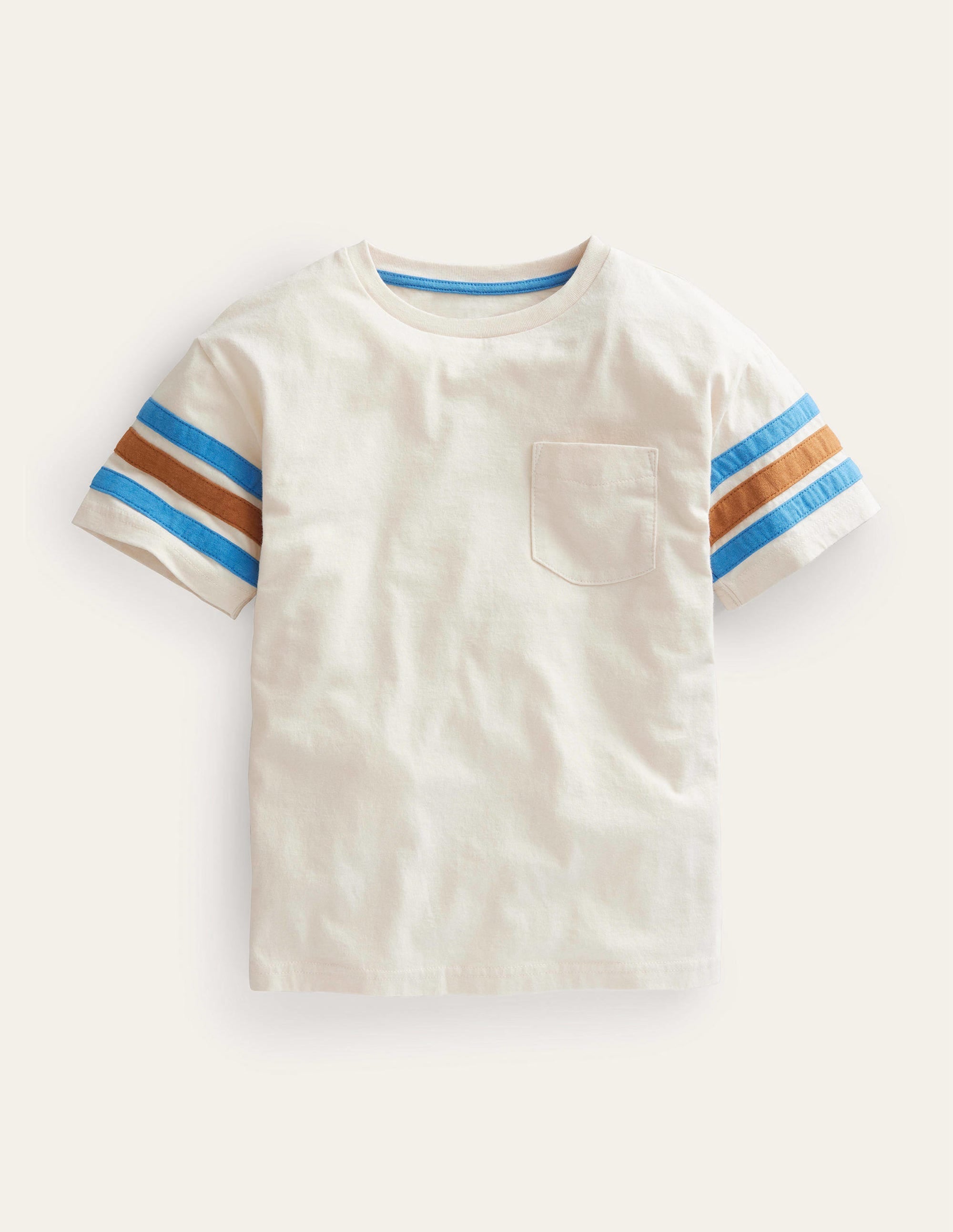 Contrast Stripe T-shirt-Vanilla Pod White - Image 1