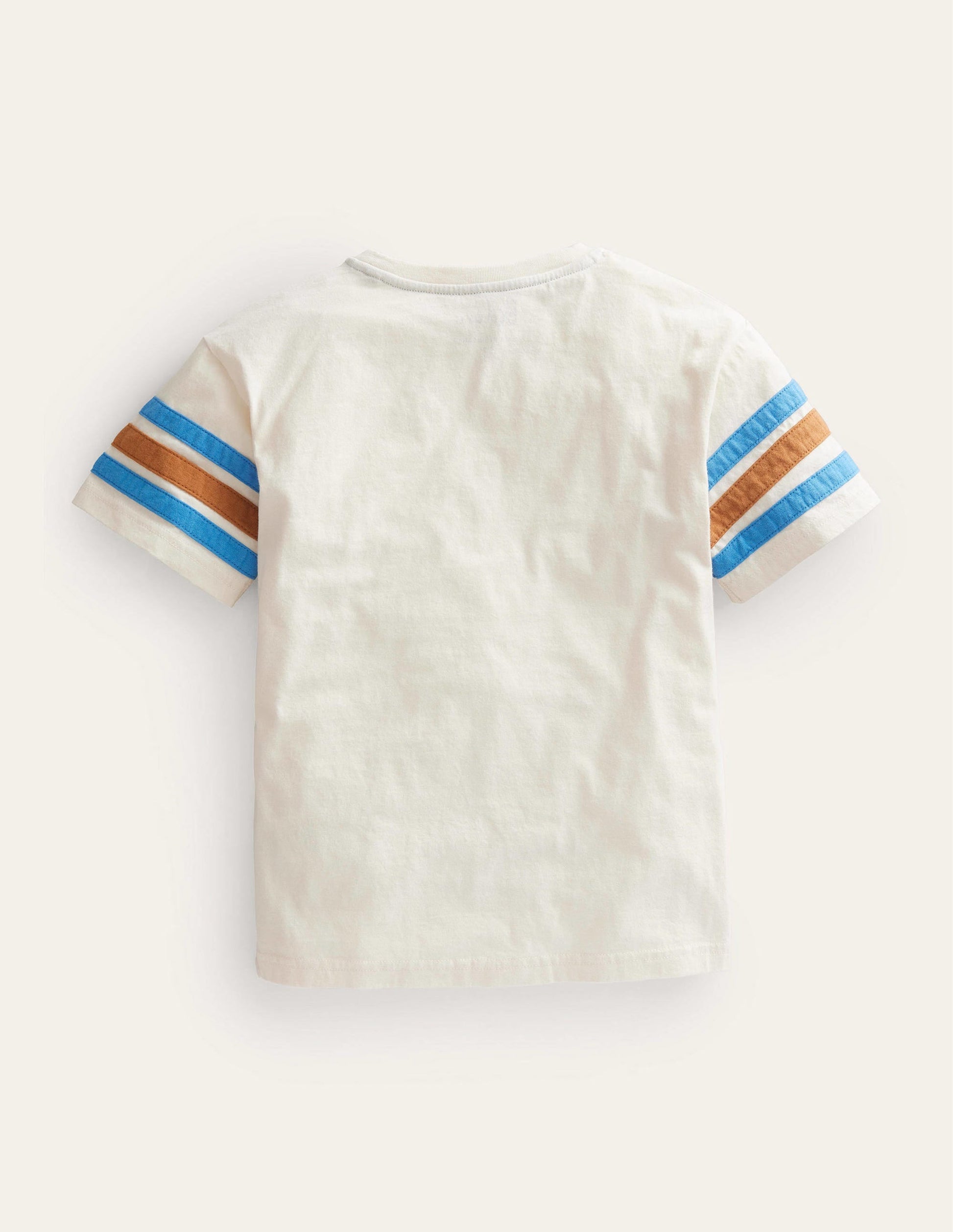Contrast Stripe T-shirt-Vanilla Pod White-2