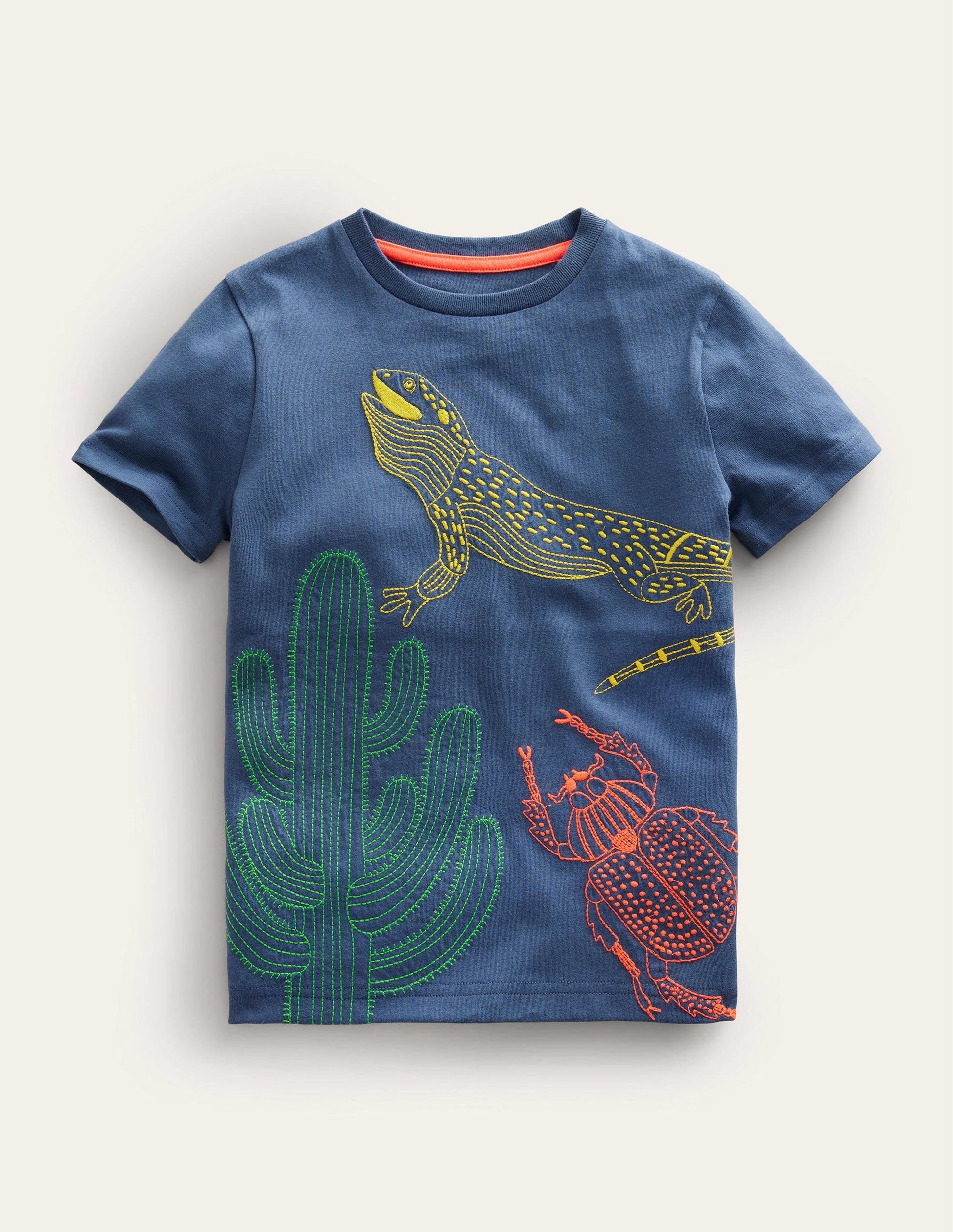 Chunky Stitch T-shirt-Robot Blue Lizard-1