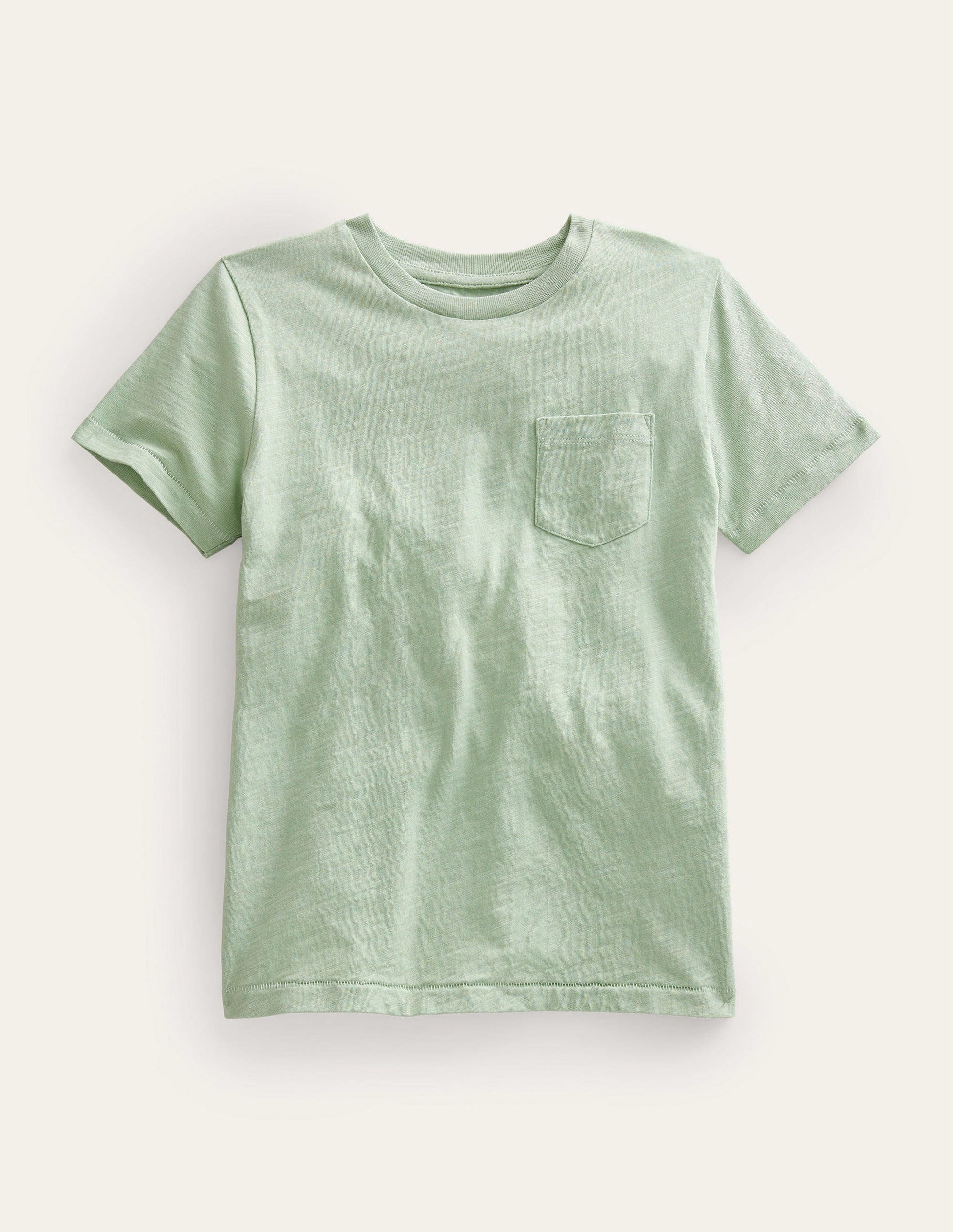 Washed Slub T-shirt-Runner Bean/College Navy-1