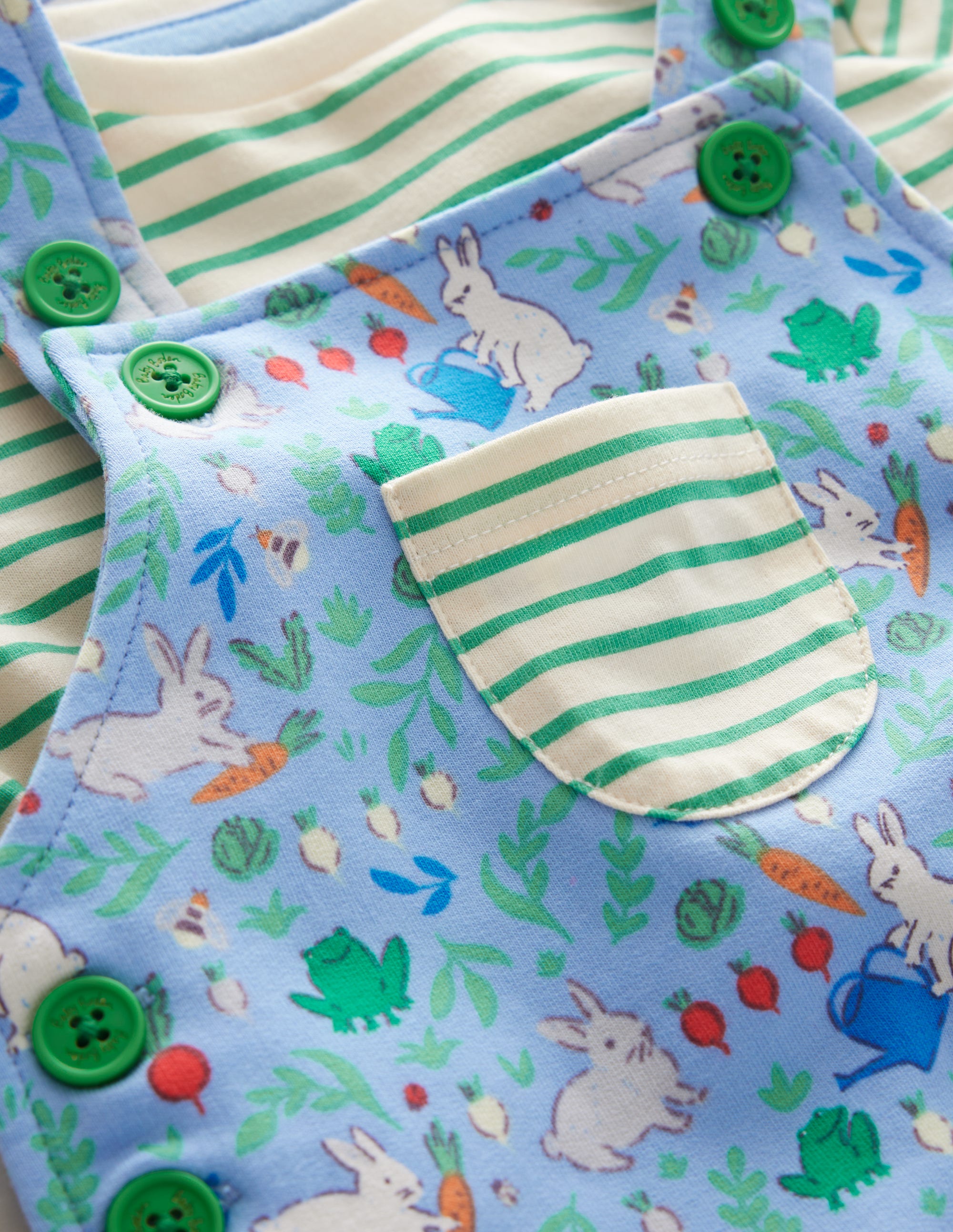 Jersey Dungaree Set-Vista Blue Bunny Patch - Image 3