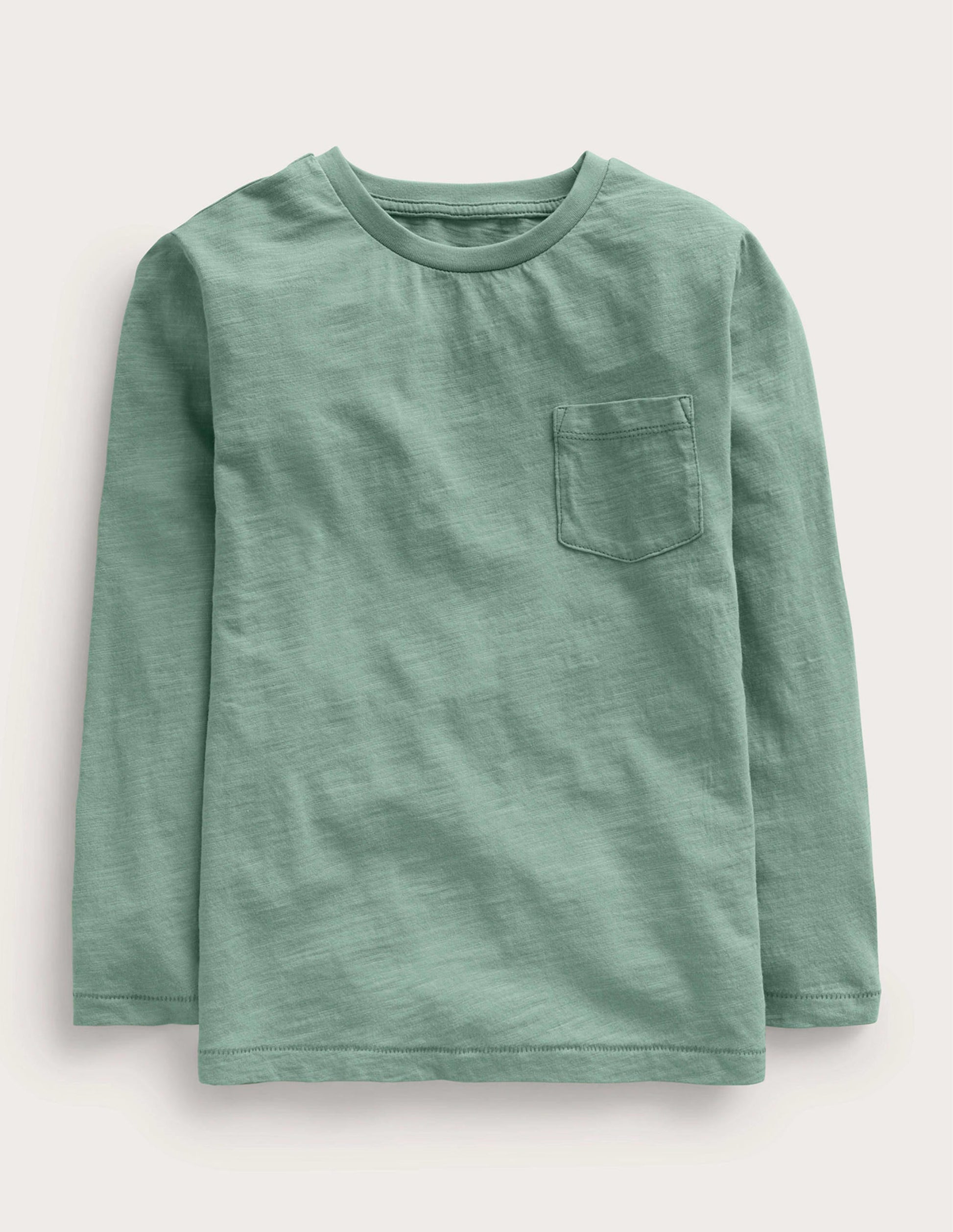 Long-sleeved Washed T-shirt-Green Smoke-1