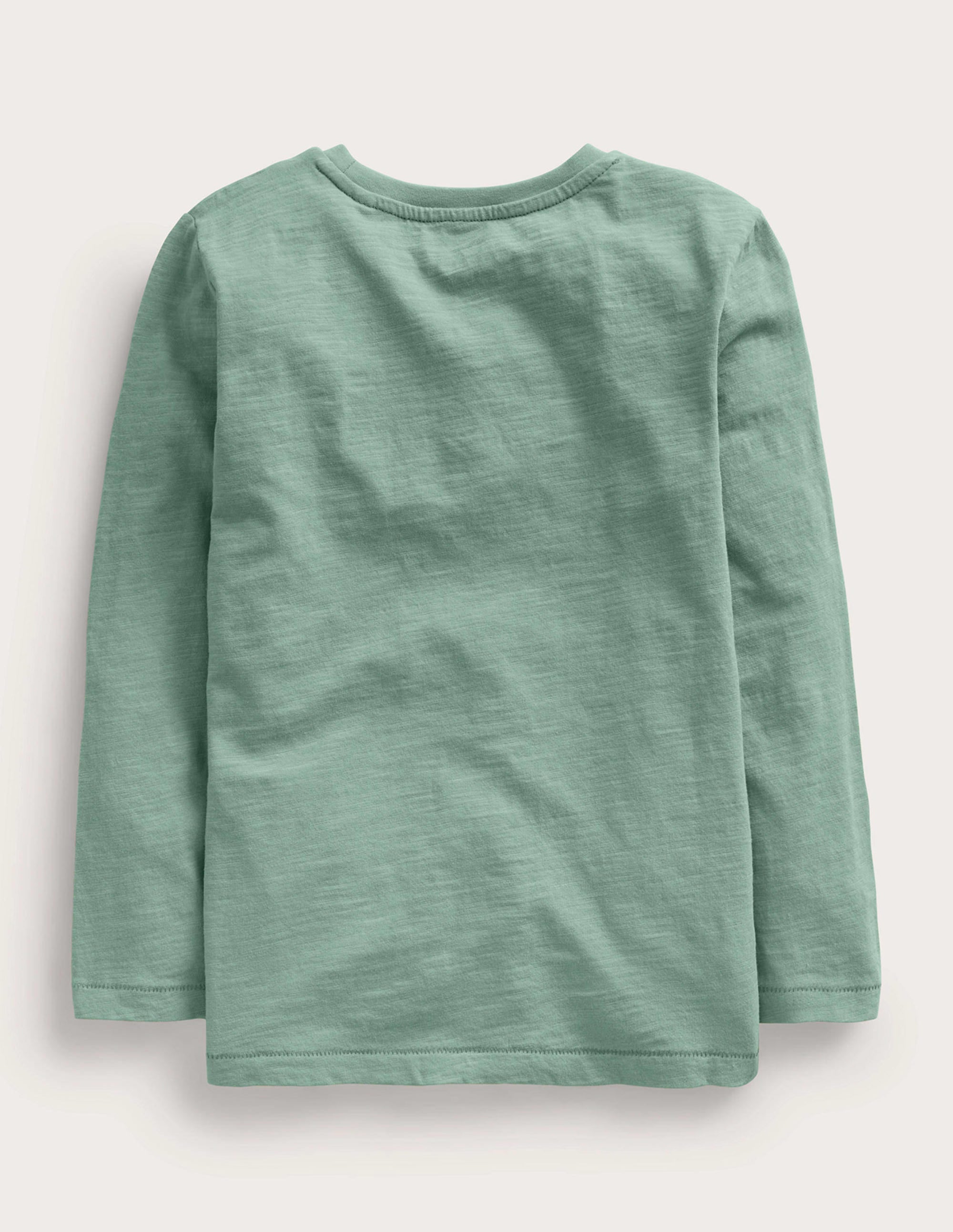 Long-sleeved Washed T-shirt-Green Smoke - Image 2