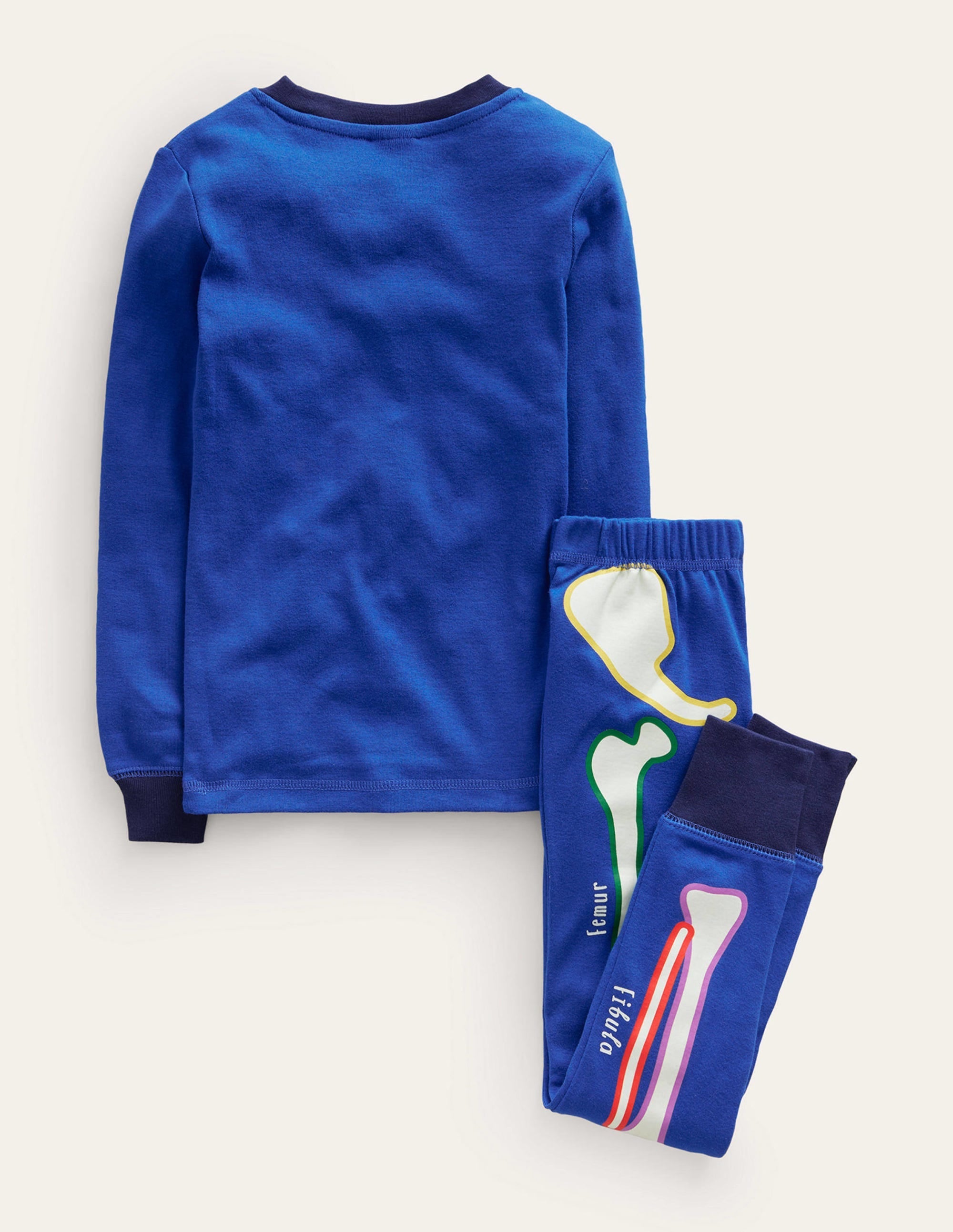 Single Glow-in-the-dark Pyjama-Brilliant Blue Skeleton - Image 2