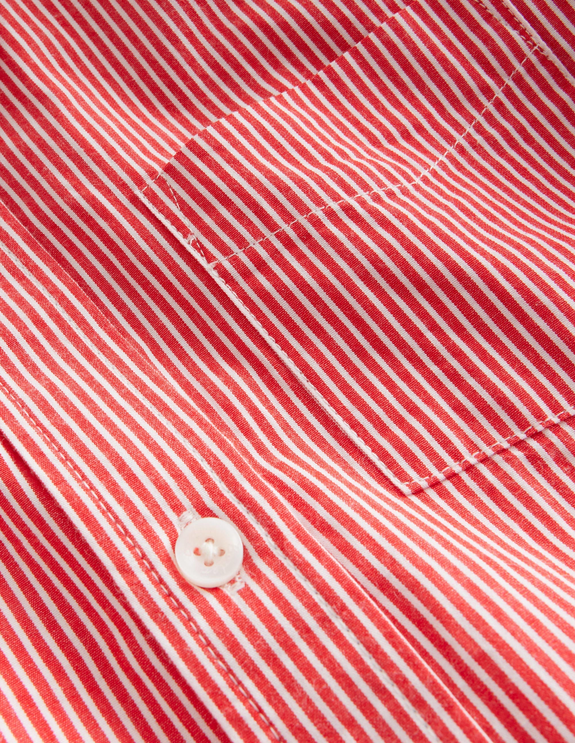 Cotton Shirt-Brilliant Red/Ivory - Image 3