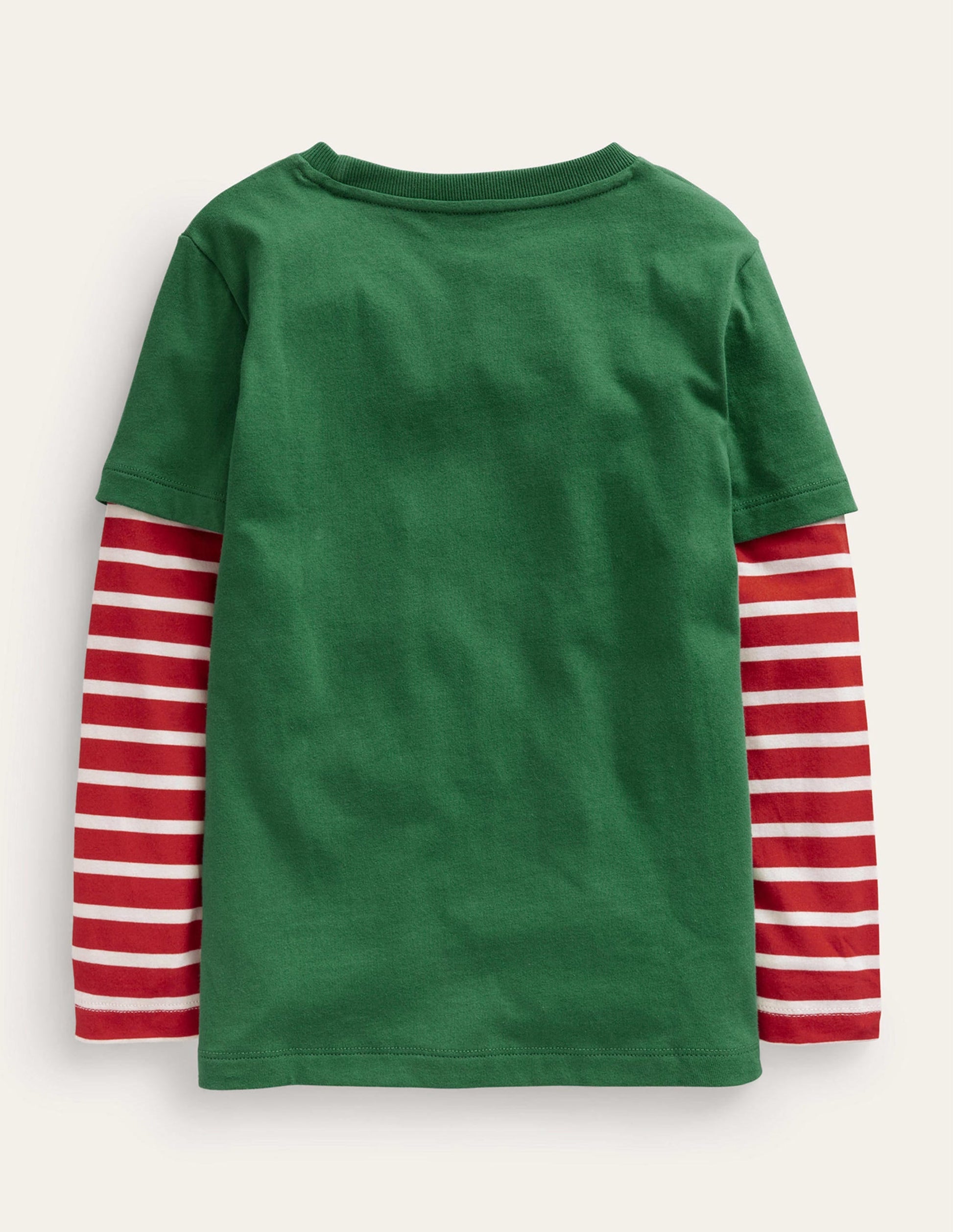 Mock Sleeve Santa T-shirt-Safari Green Santa-2