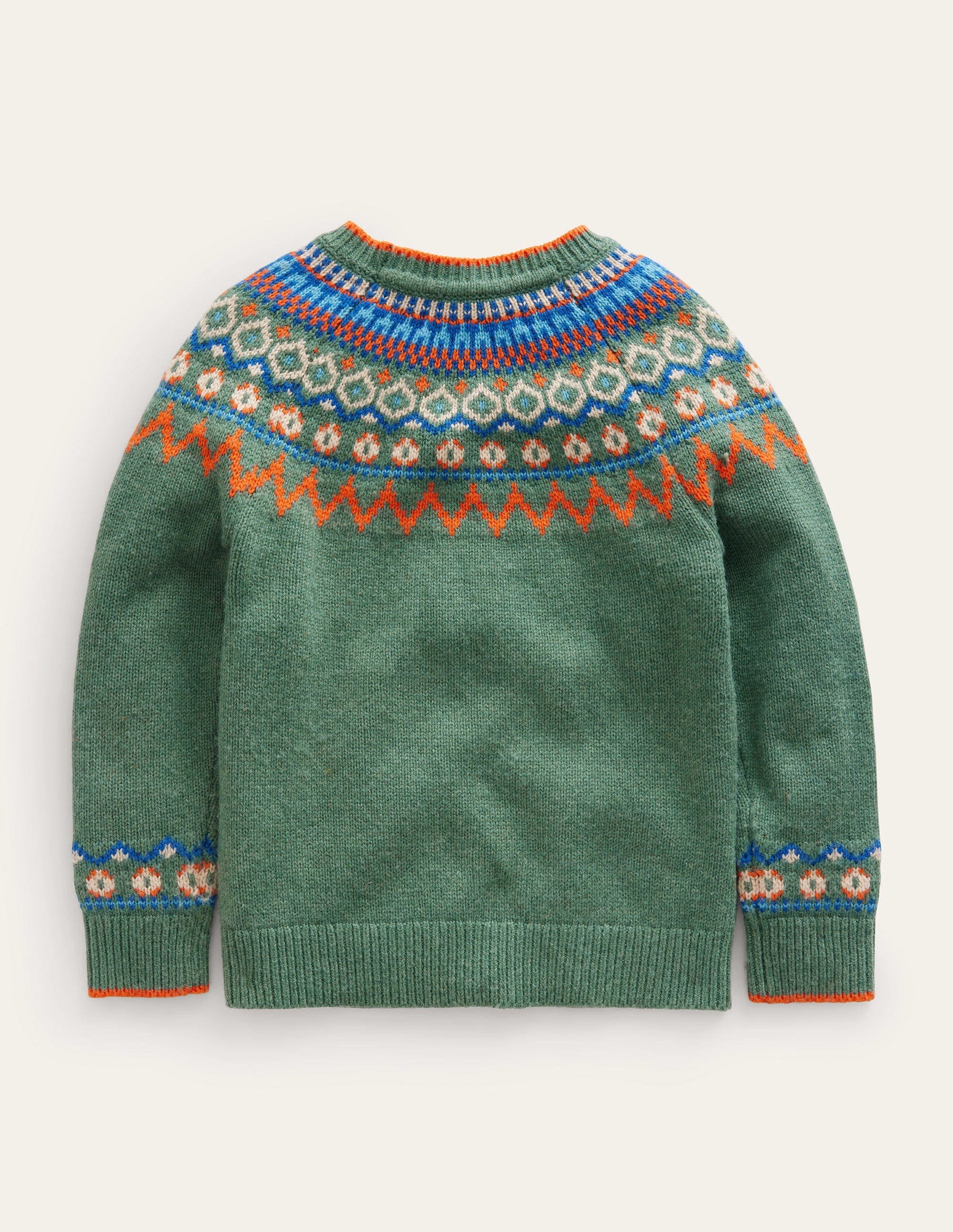 Graphic Fair Isle Jumper-Monster Green Marl - Image 2