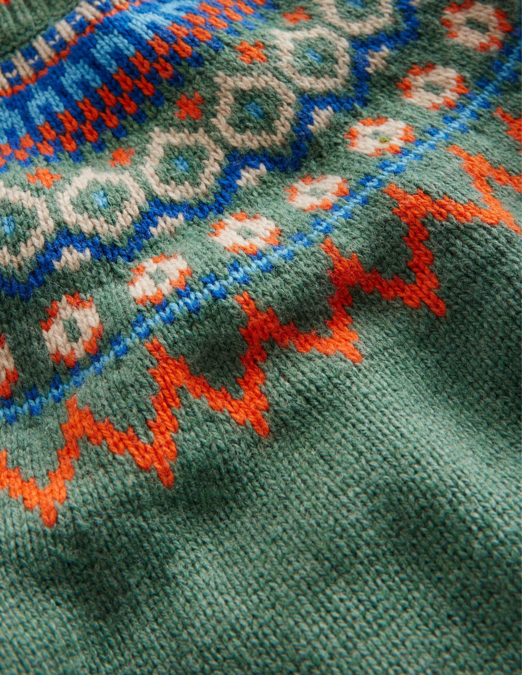 Graphic Fair Isle Jumper-Monster Green Marl - Image 3