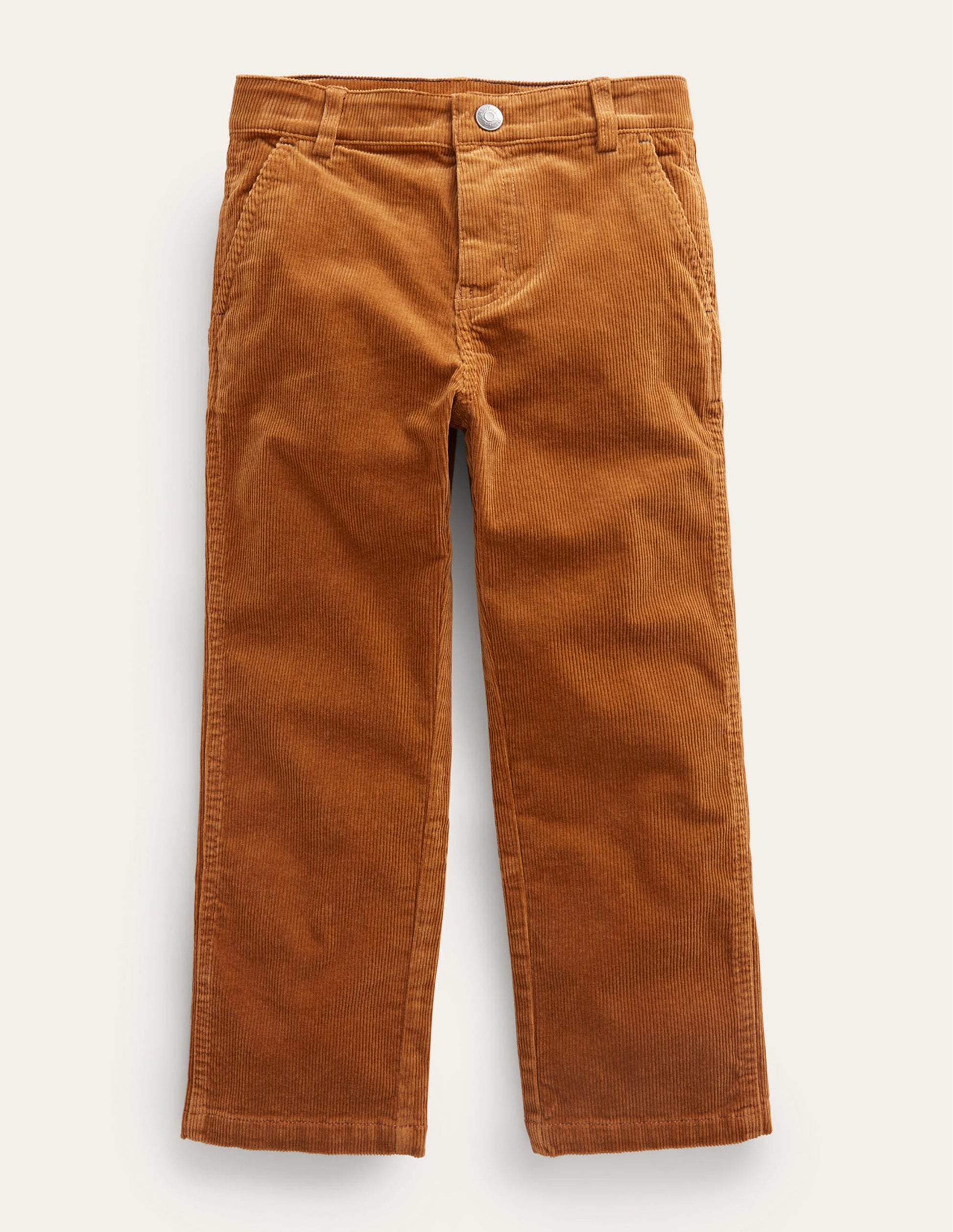 Straight Leg Cord Trousers-Butterscotch Brown-1