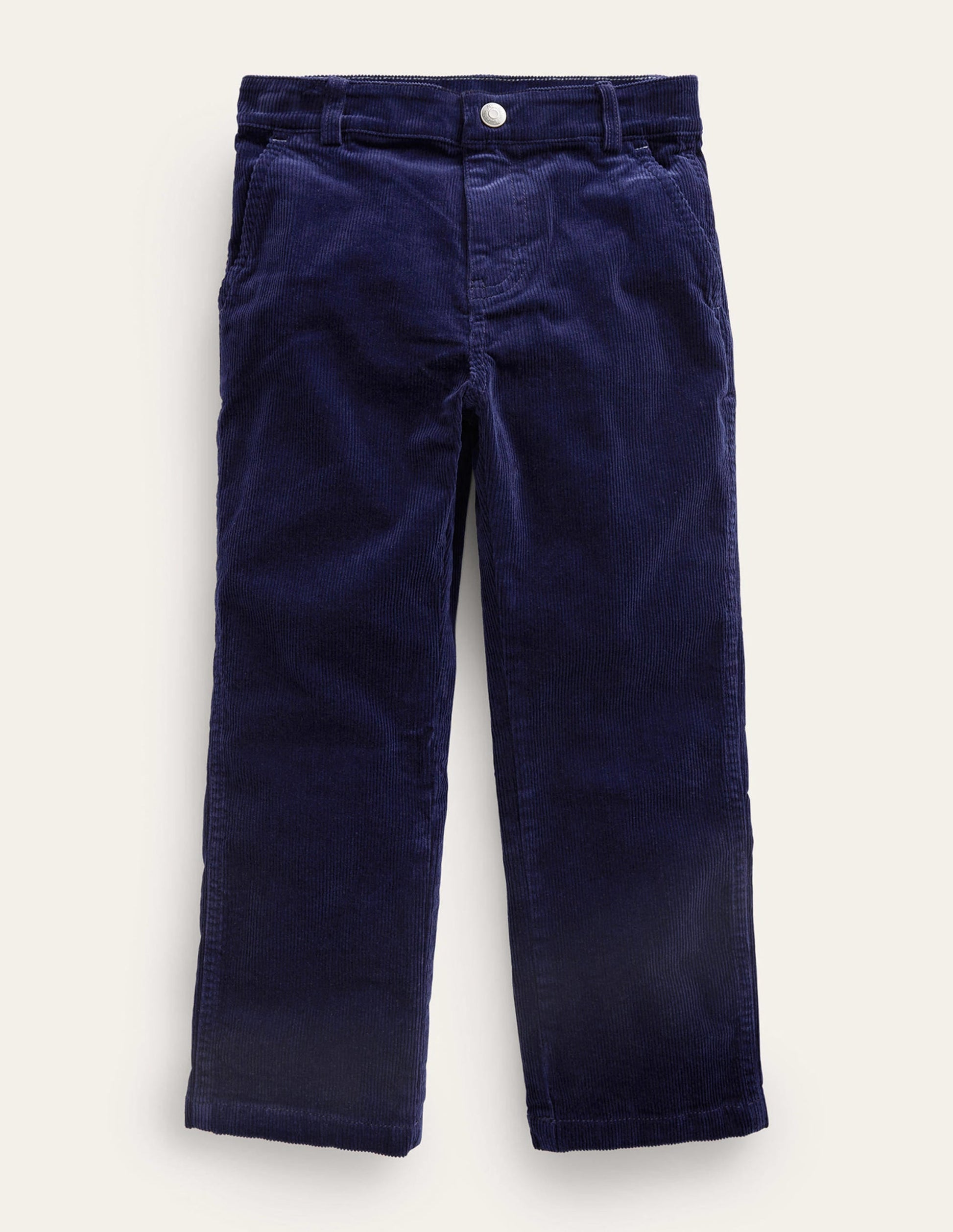 Straight Leg Cord Trousers-College Navy-1