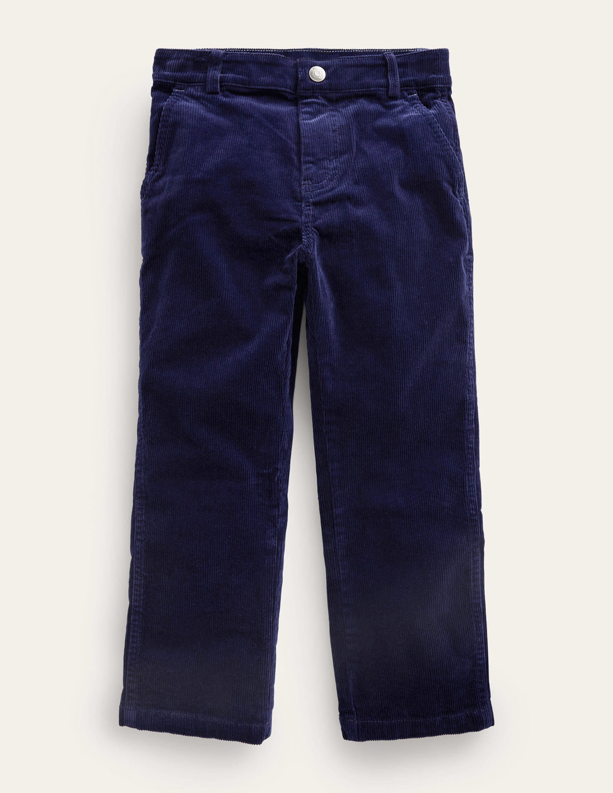 Straight Leg Cord Trousers-College Navy - Image 1