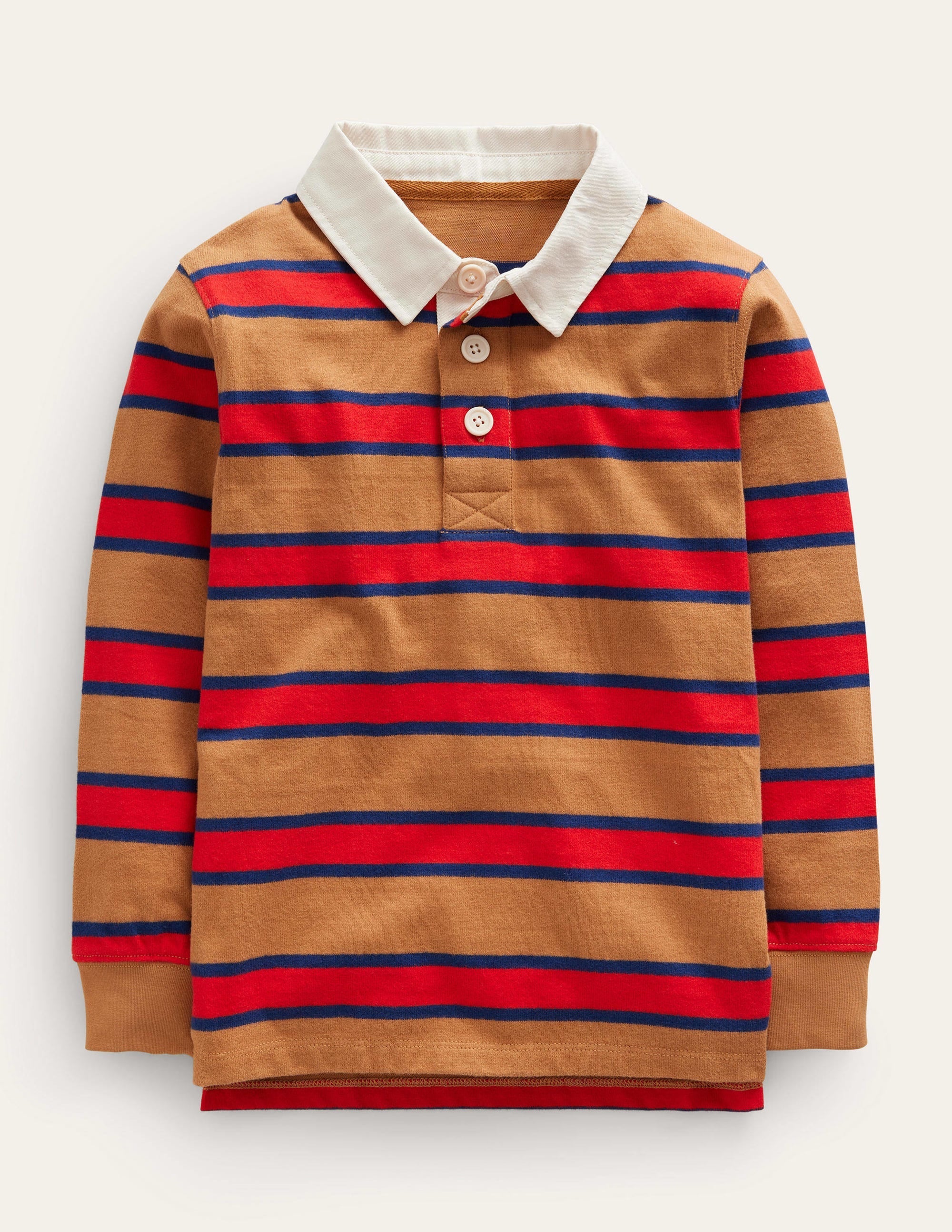 Classic Rugby Shirt-Butterscotch Brown/Red - Image 1