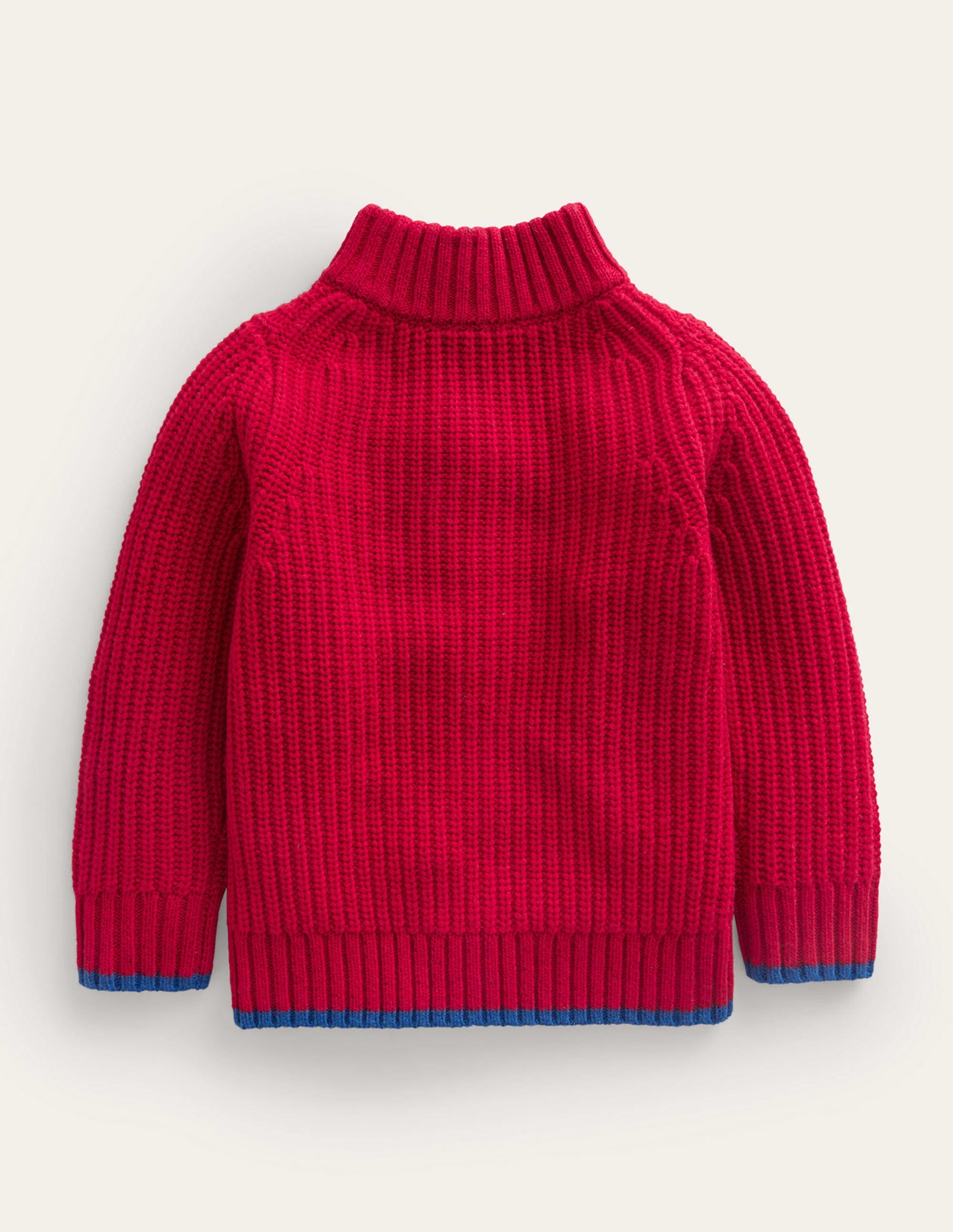 Chunky Half Zip Jumper-Red - Image 2