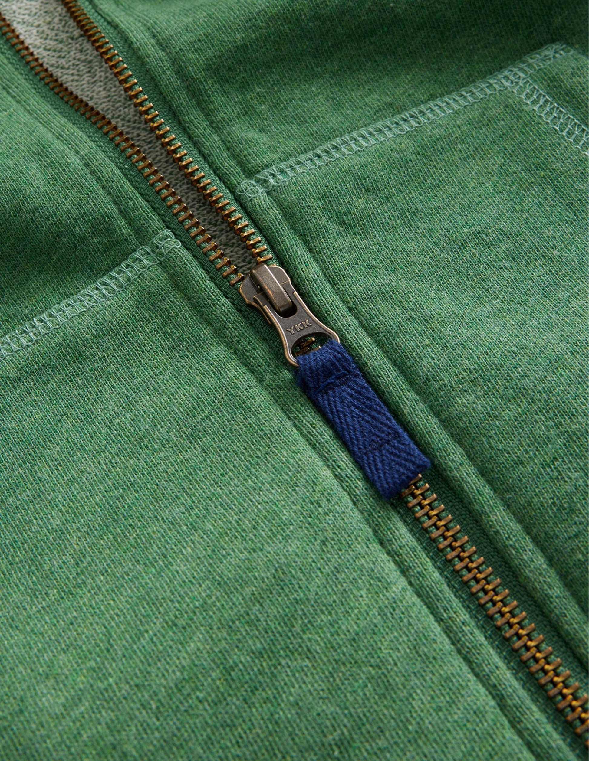 Perfect Zip Through Hoodie-Green Marl-3