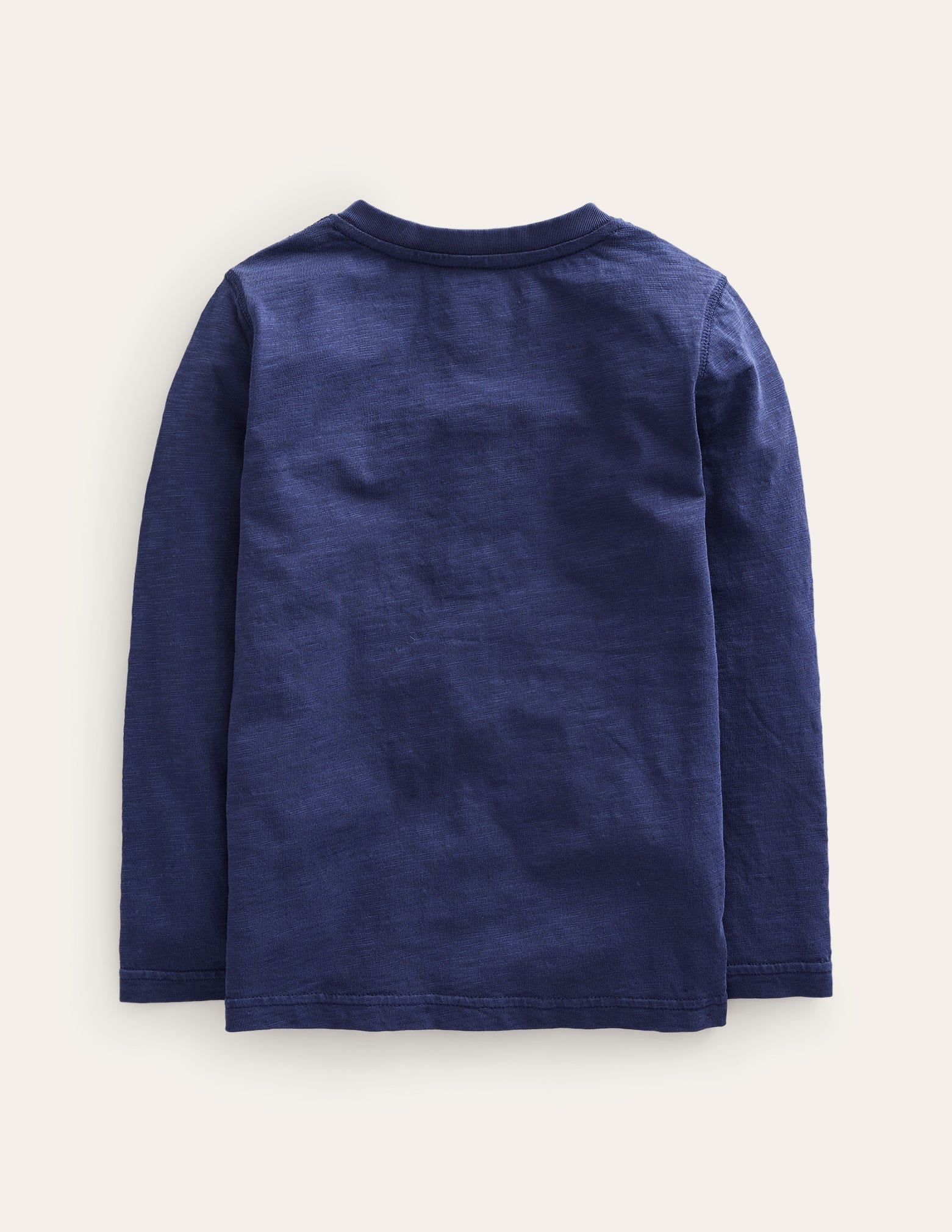 Long Sleeve Henley T-shirt-Navy - Image 2
