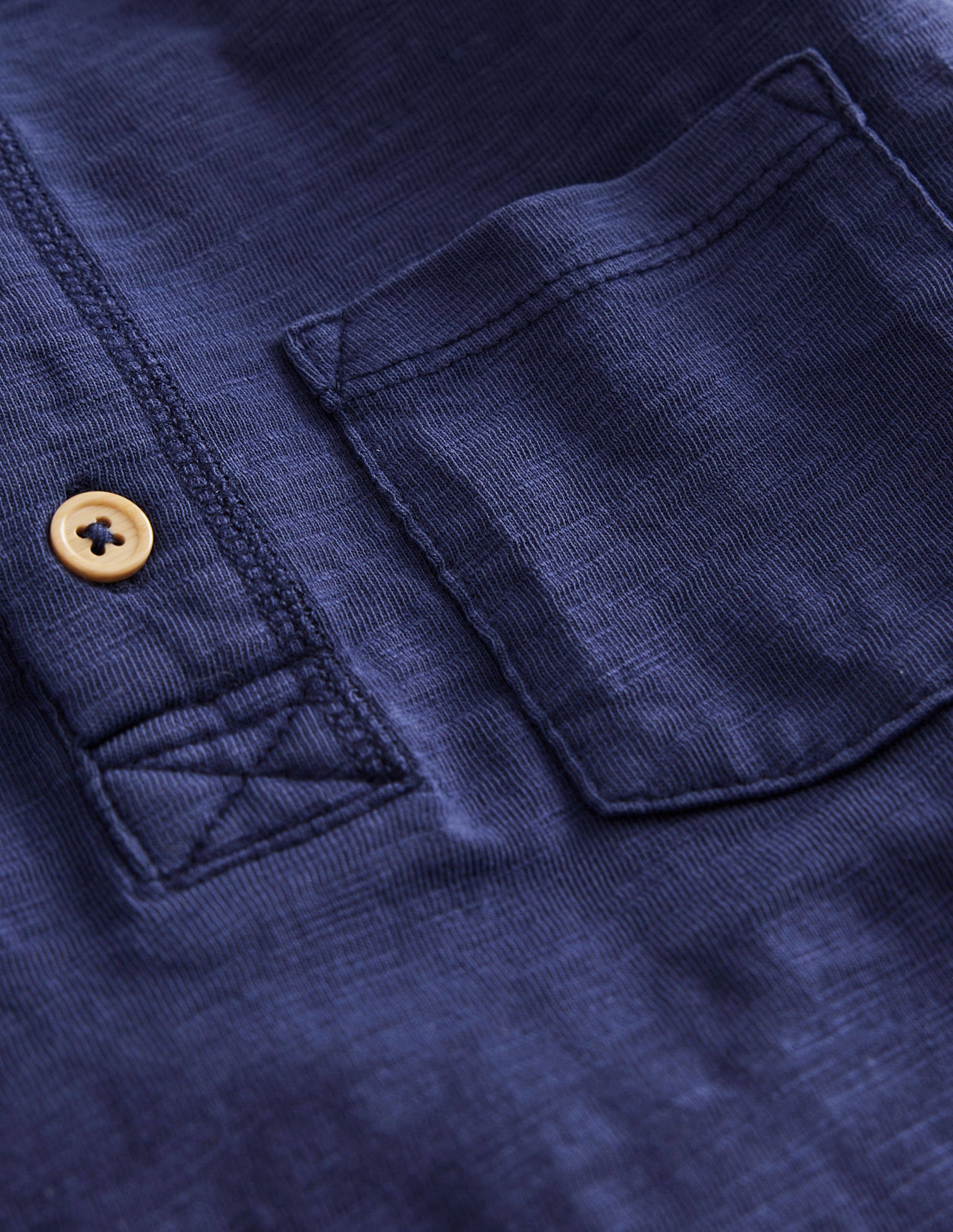 Long Sleeve Henley T-shirt-Navy-3