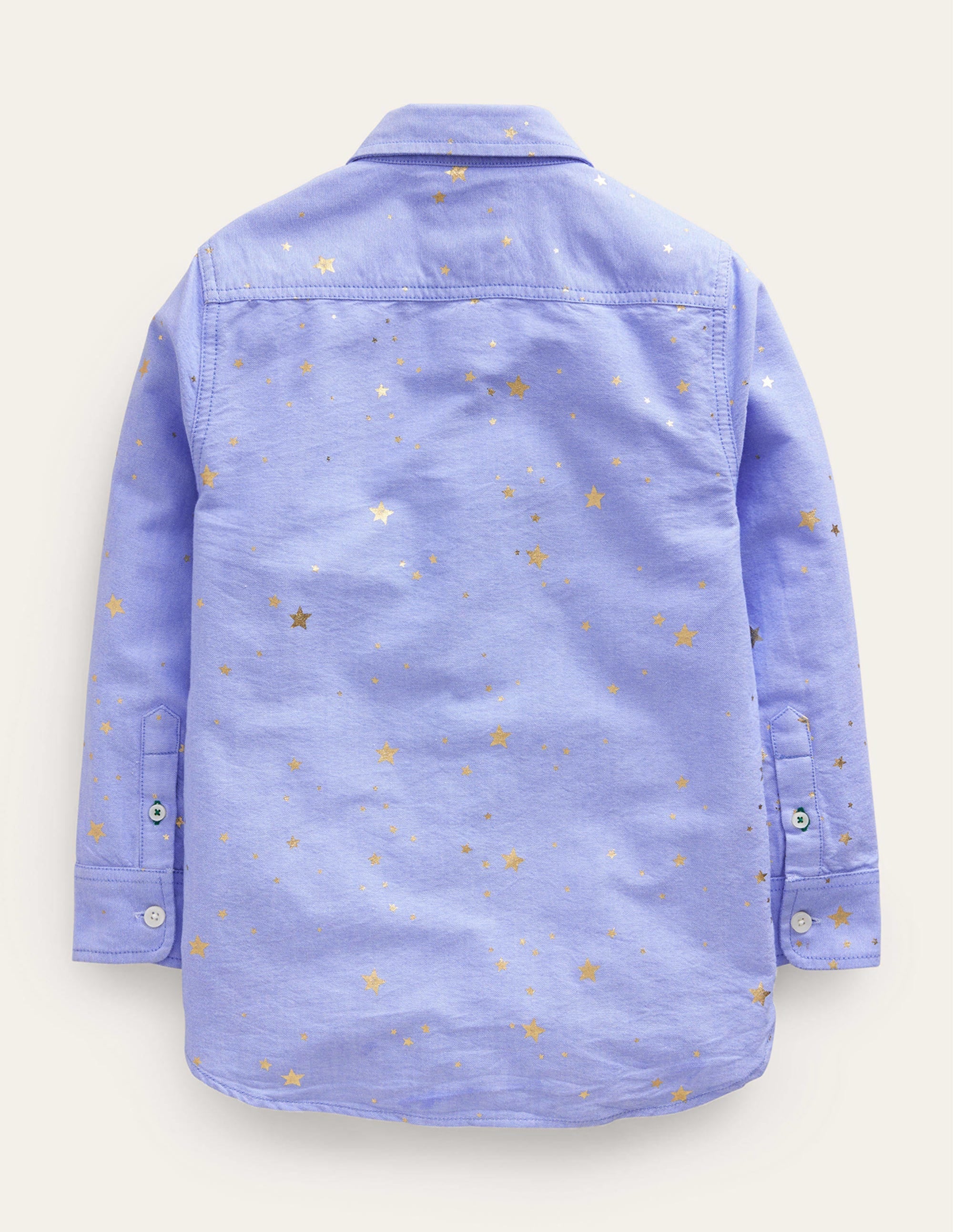 Foil Printed Oxford Shirt-Blue Star - Image 2