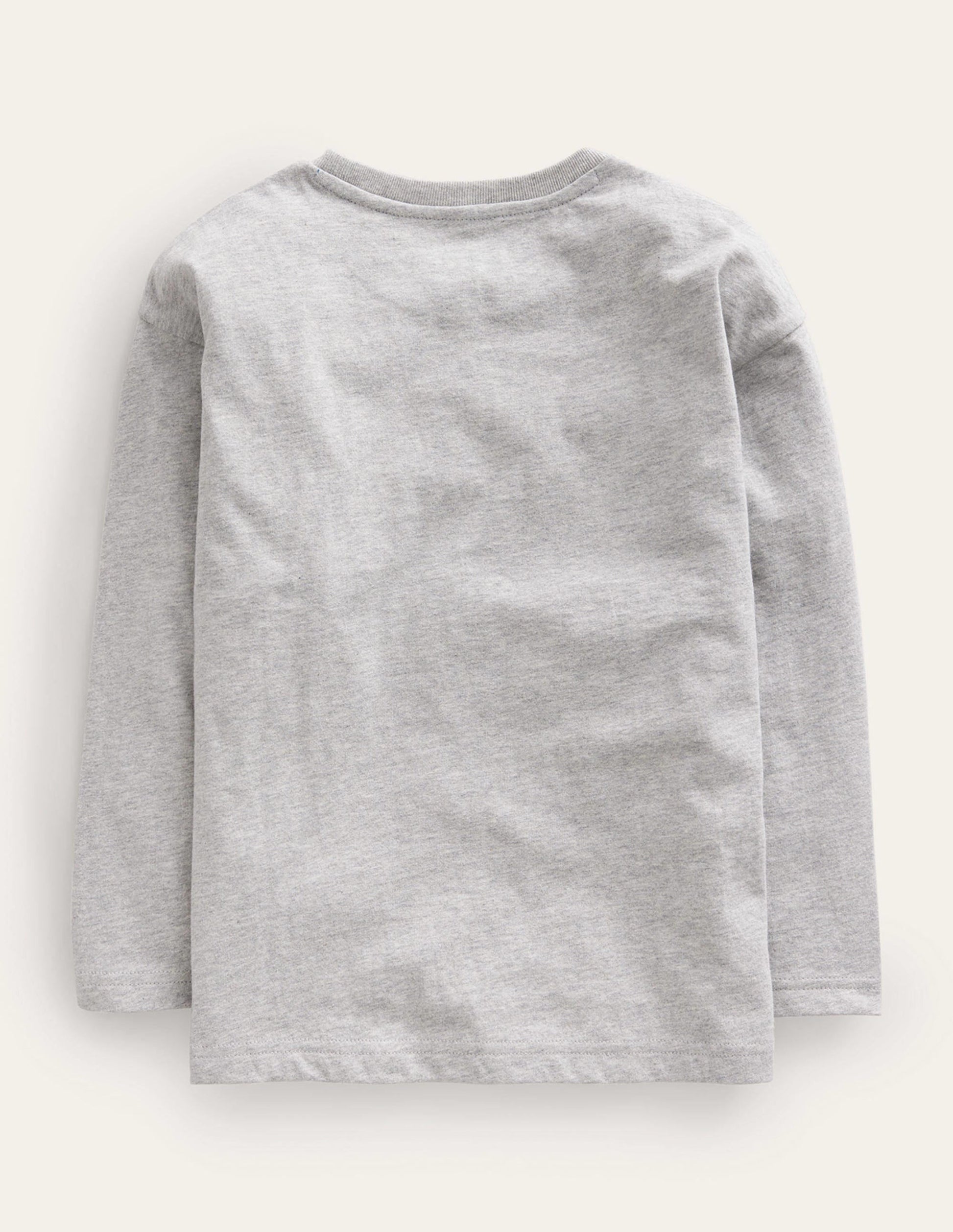 Feather Superstitch T-shirt-Grey Marl-2