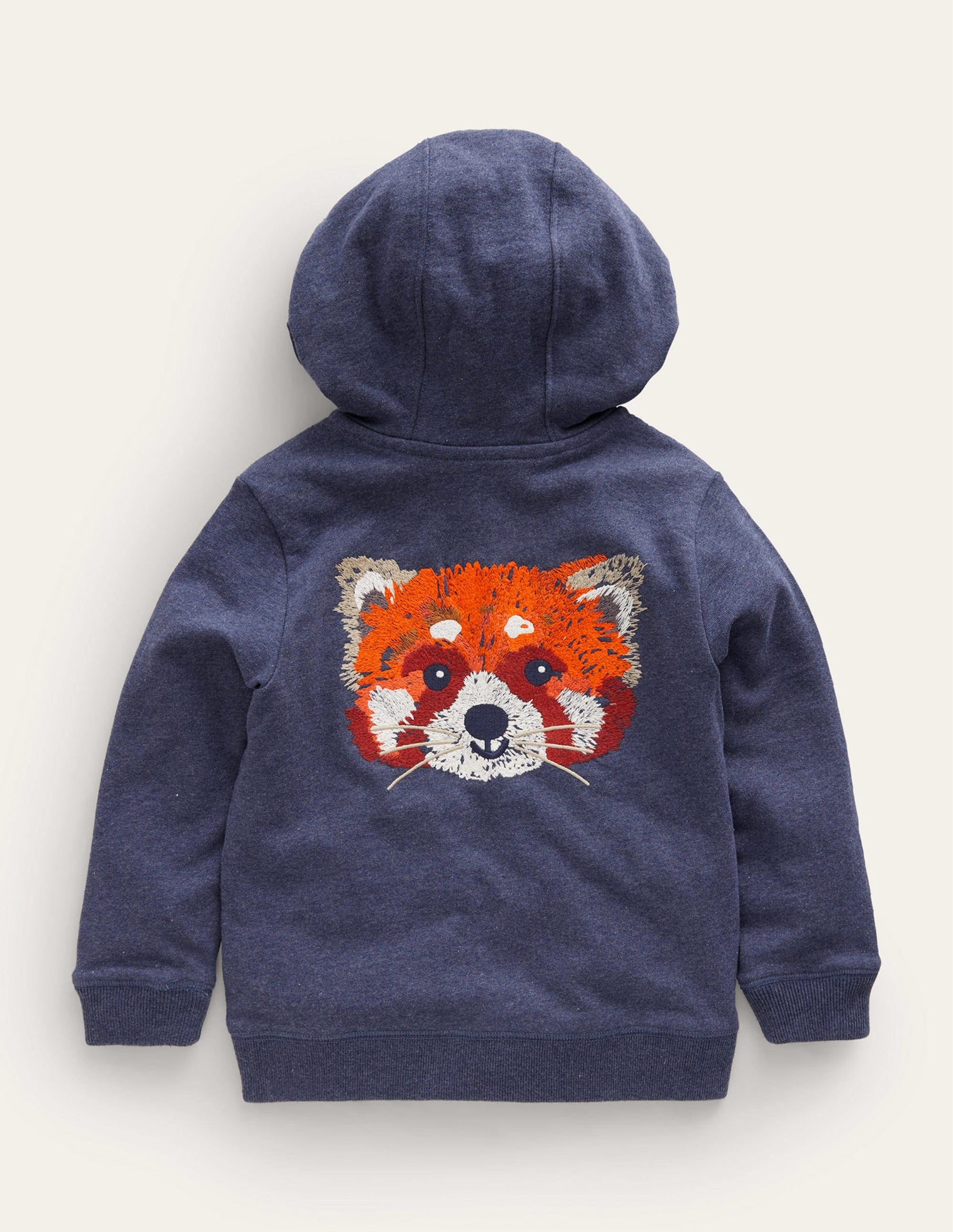 Animal Zip-Through Hoodie-Blue Marl Panda-2