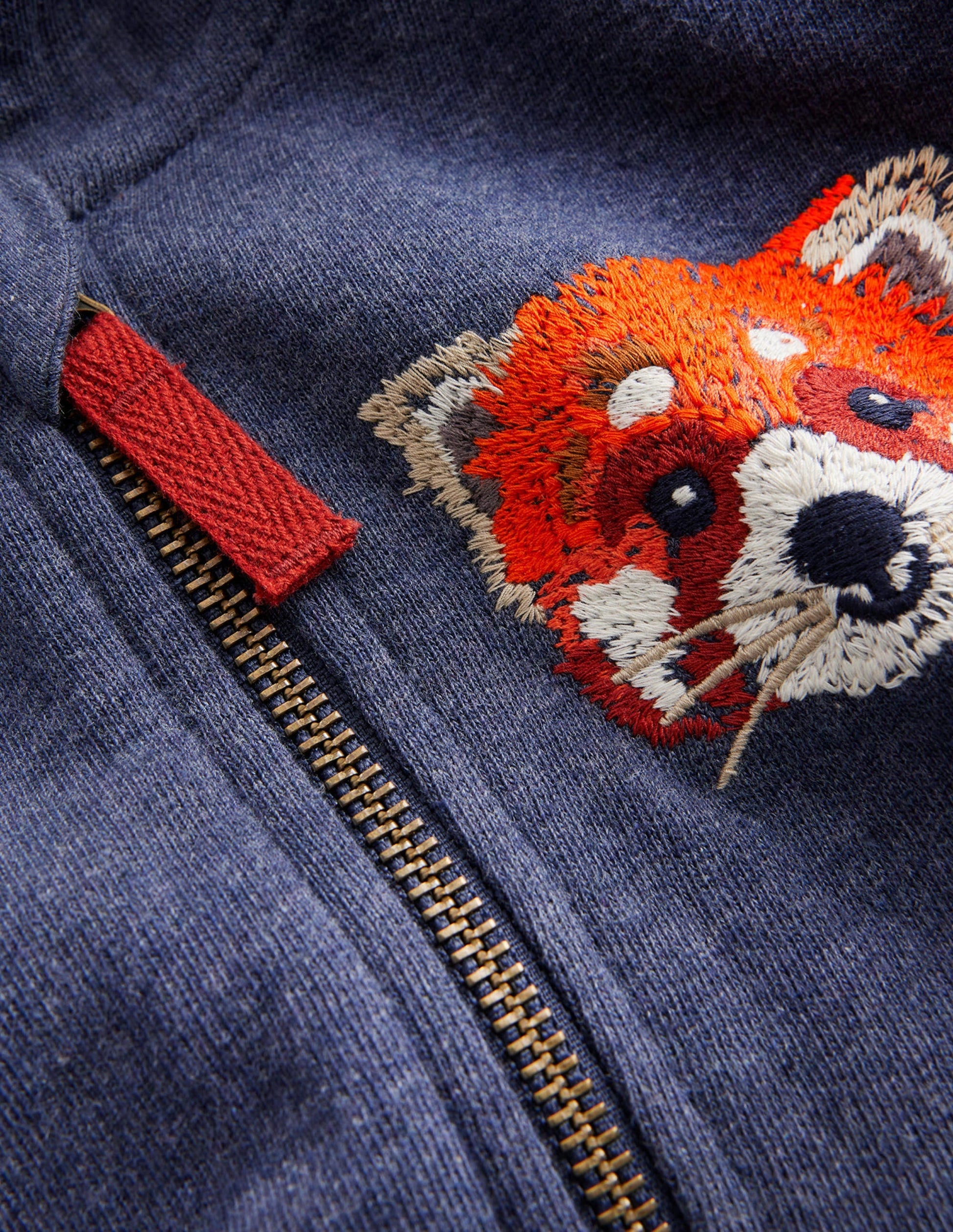 Animal Zip-Through Hoodie-Blue Marl Panda-3