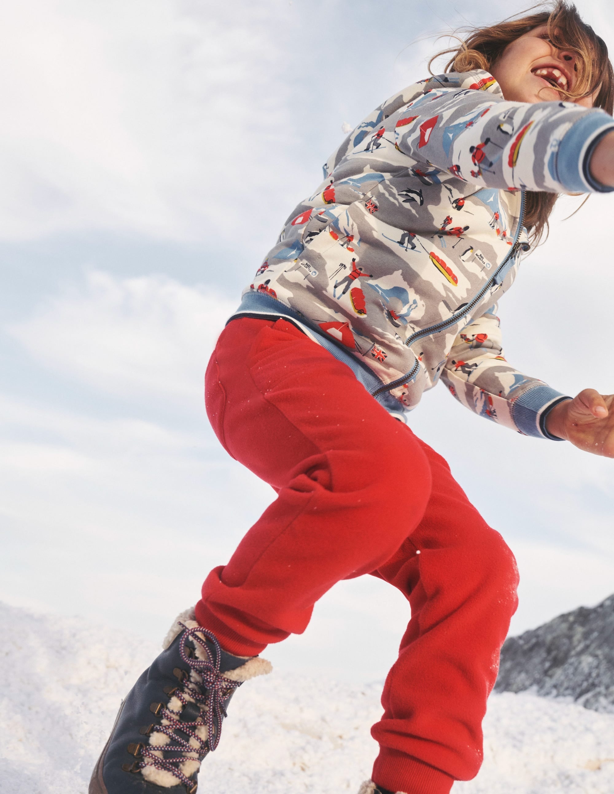 Fleece Joggers-Rockabilly Red - Image 4