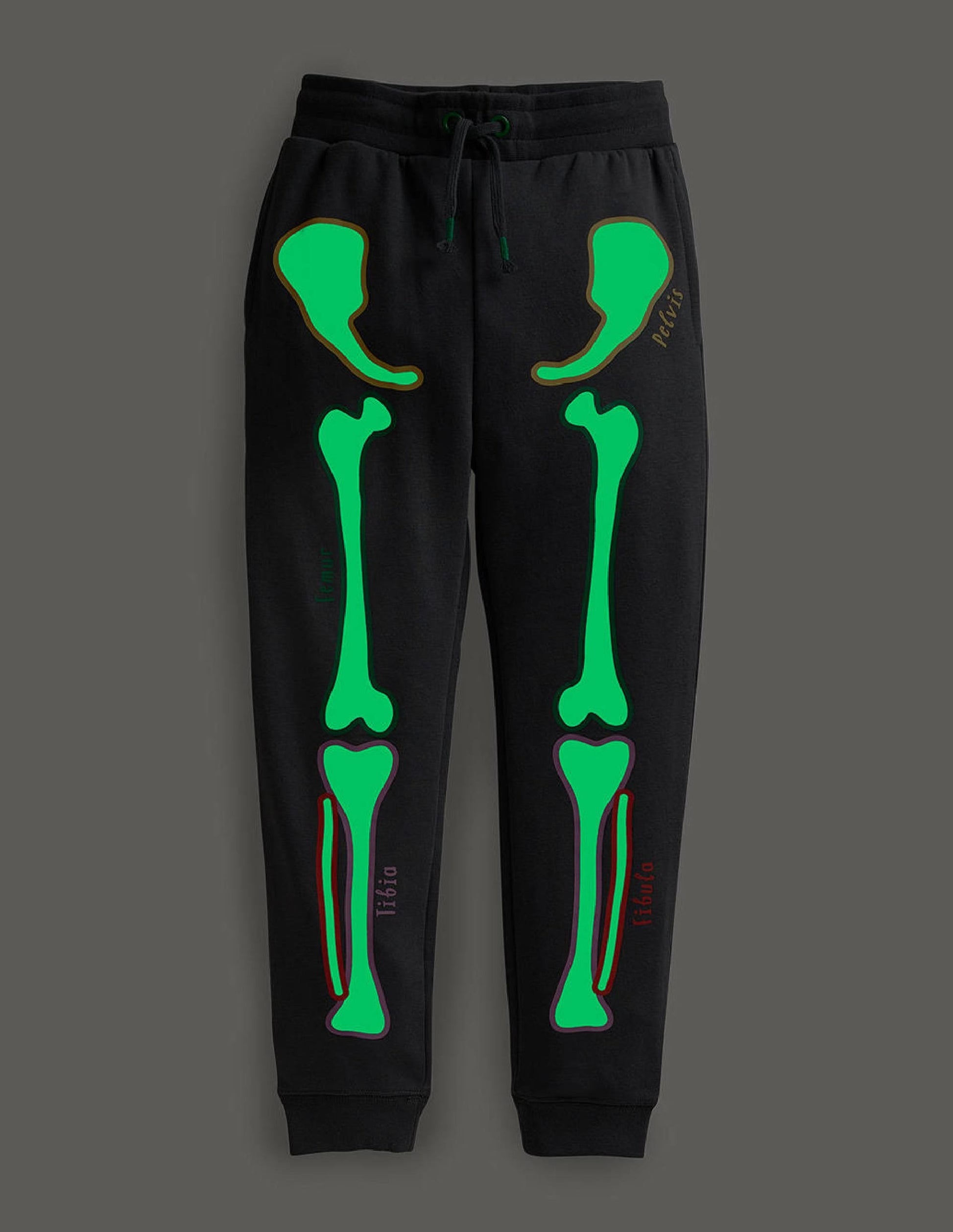 Halloween Skeleton Joggers-Smoke Grey Skelton-4