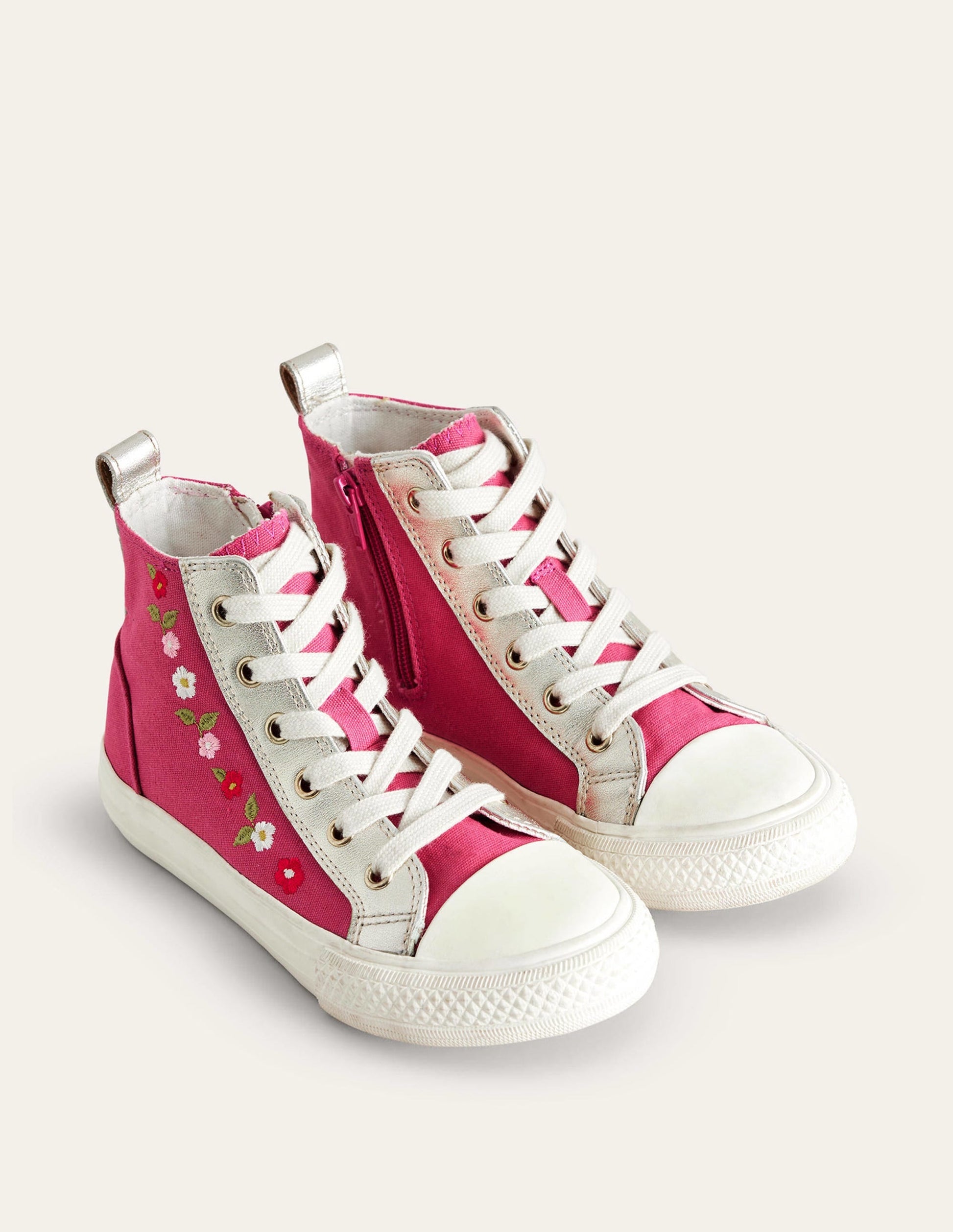 Embroidered High Tops-Rose Pink-2
