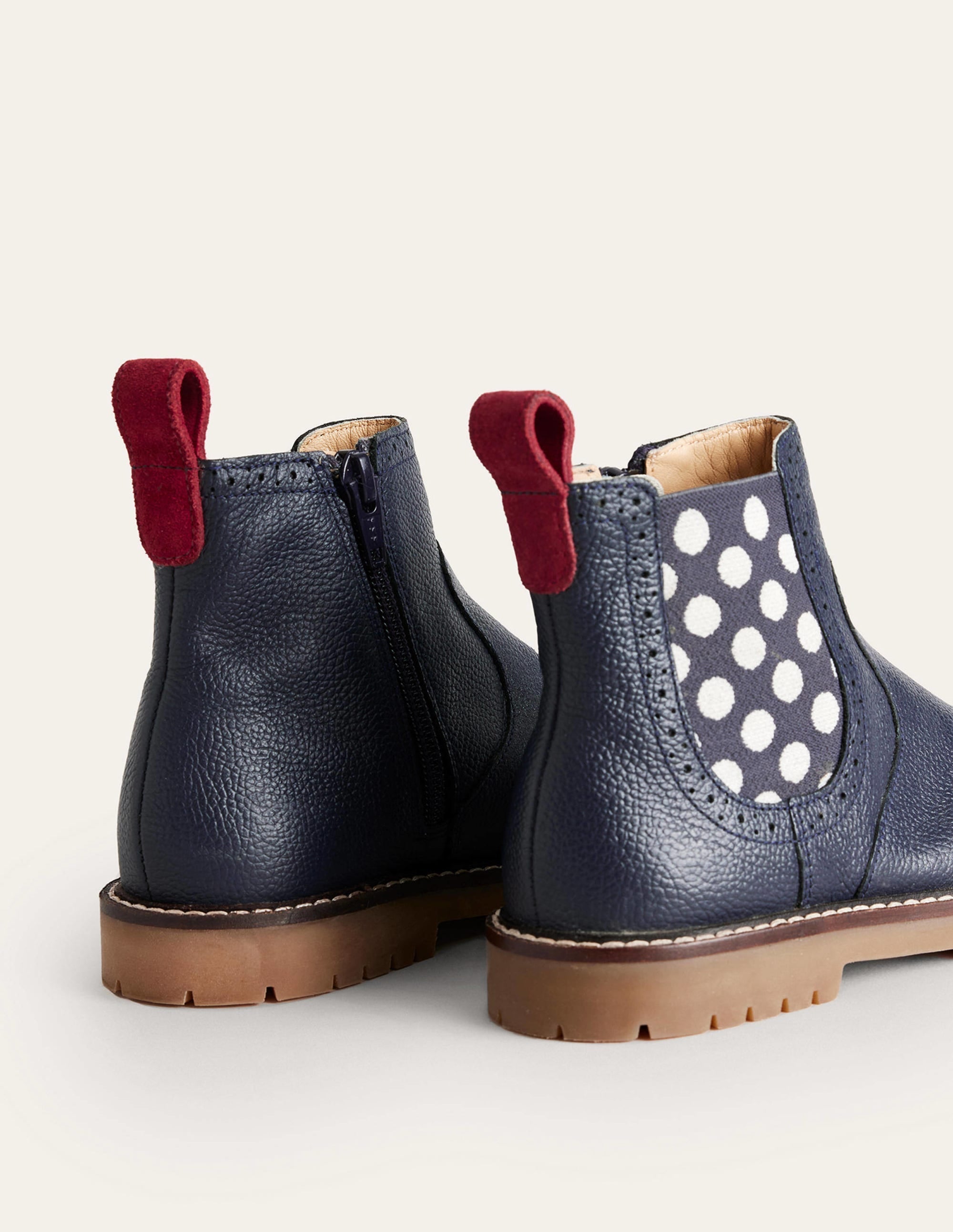 Leather Chelsea Boots-French Navy - Image 3