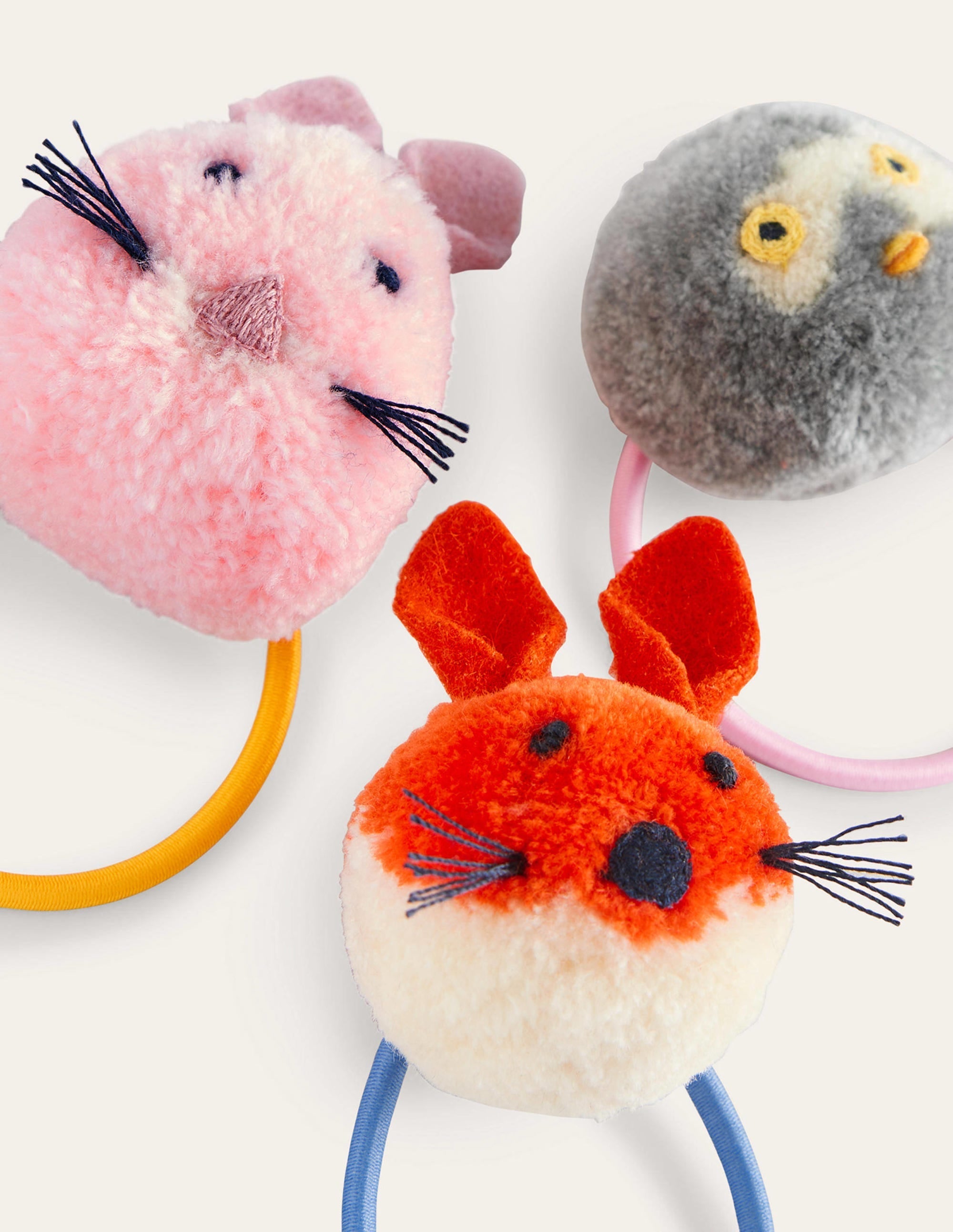 Pom Pom Hairbands 3 Pack-Multi Animals - Image 2