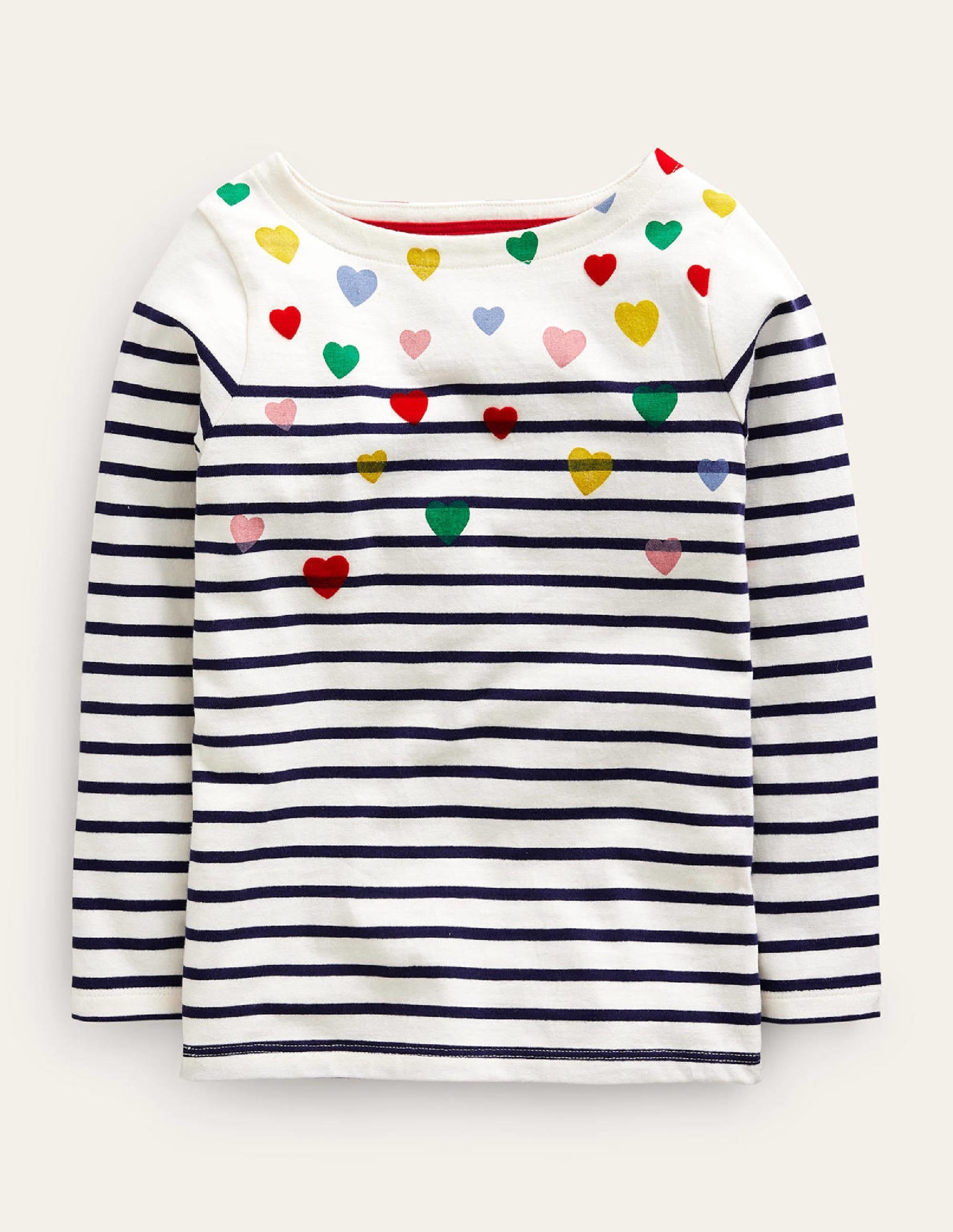 Fun Breton-Ivory/Navy Multi Hearts - Image 1