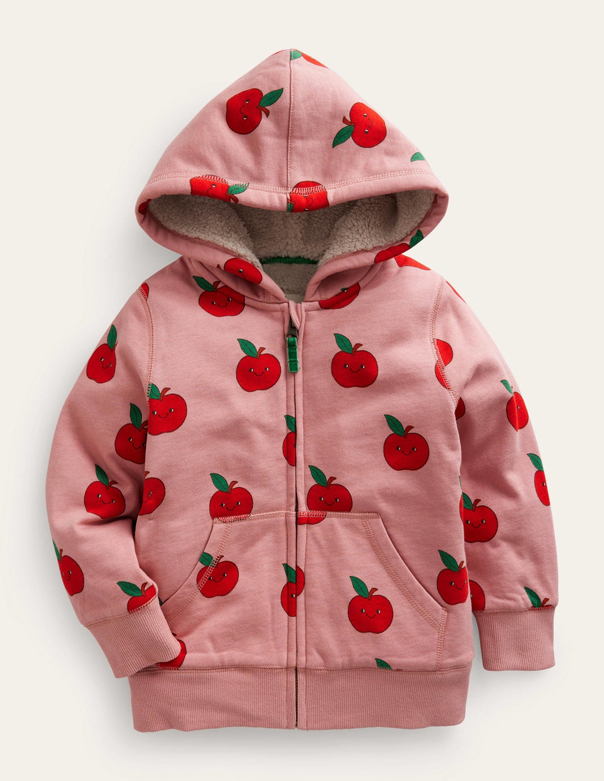 Shaggy-lined Hoodie-French Pink Apples-1